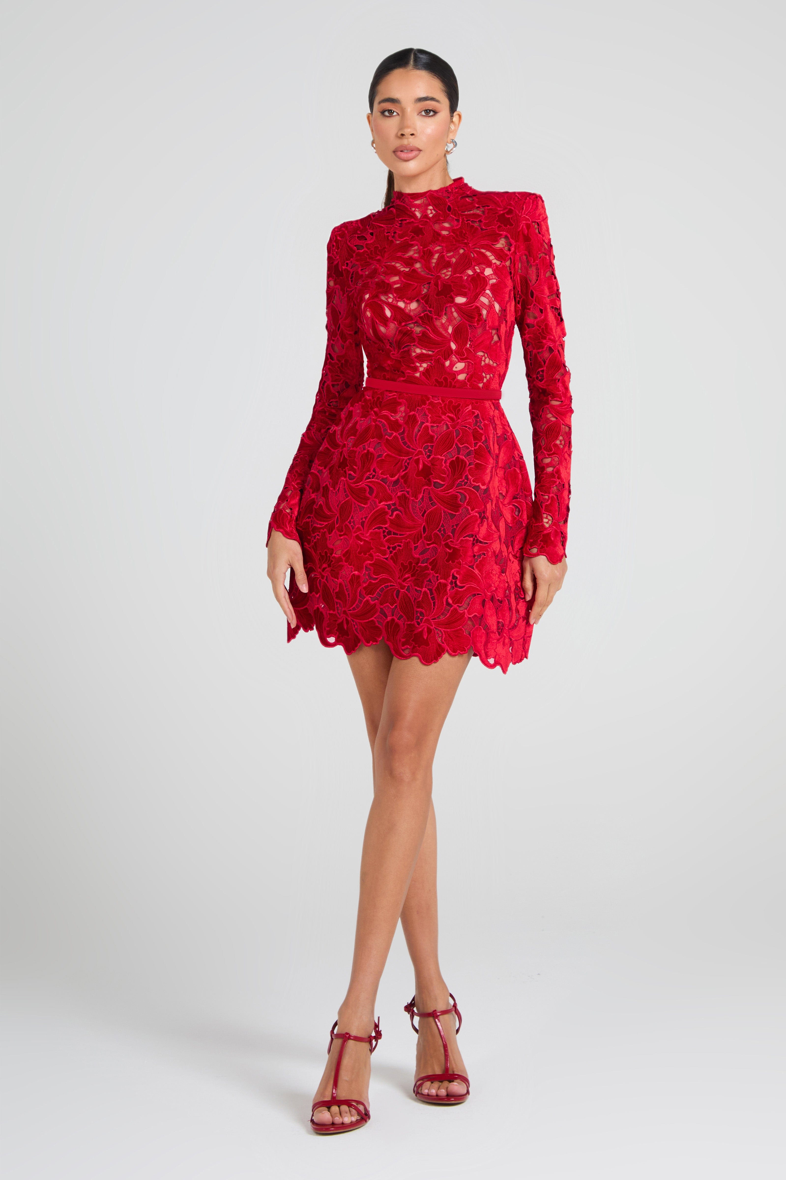 Nadine Merabi Lydia Red Dress 8 Nadine Merabi Lydia Red Dress 8
