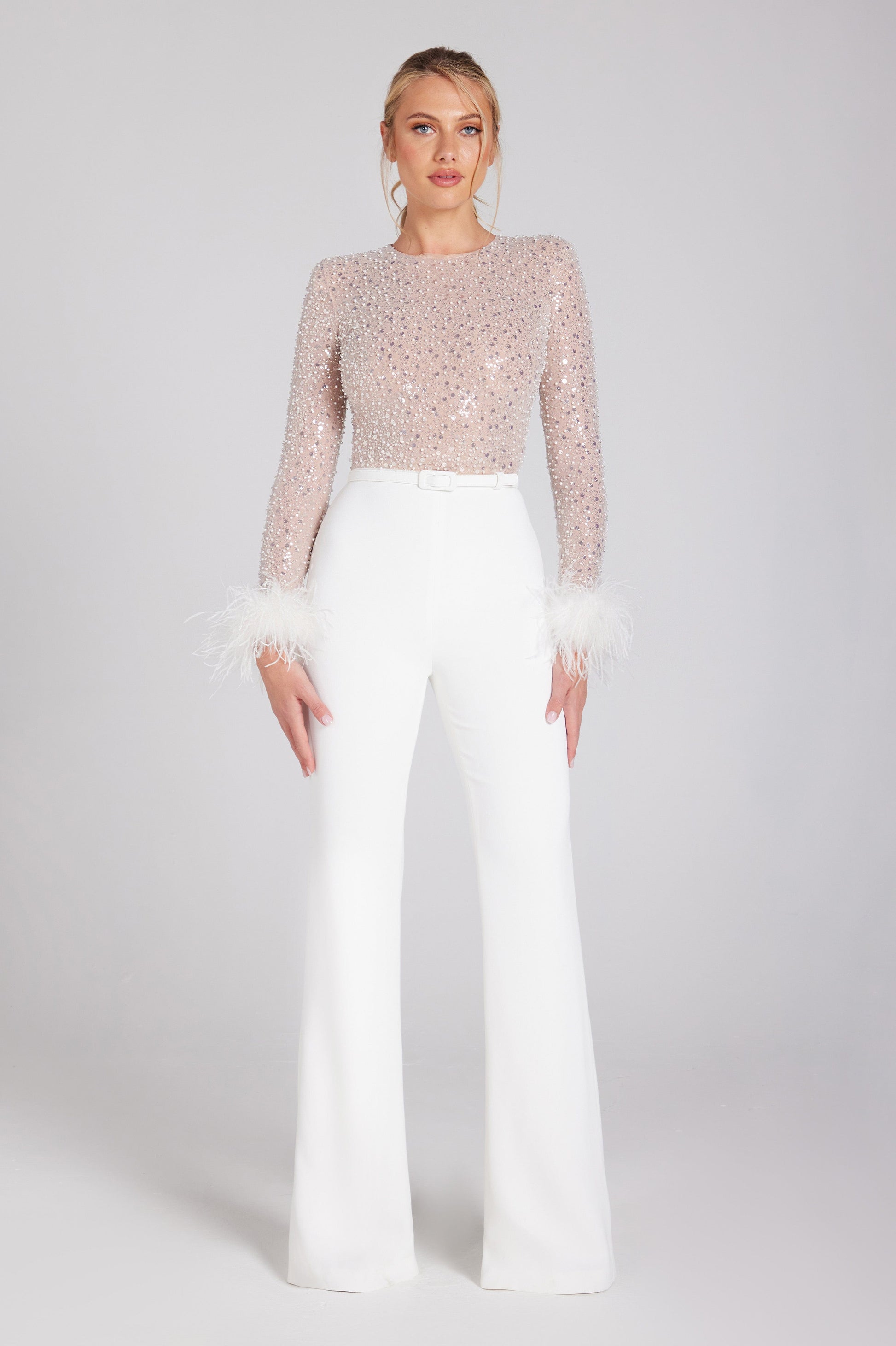 NADINE MERABI Jumpsuits Amelia White Jumpsuit
