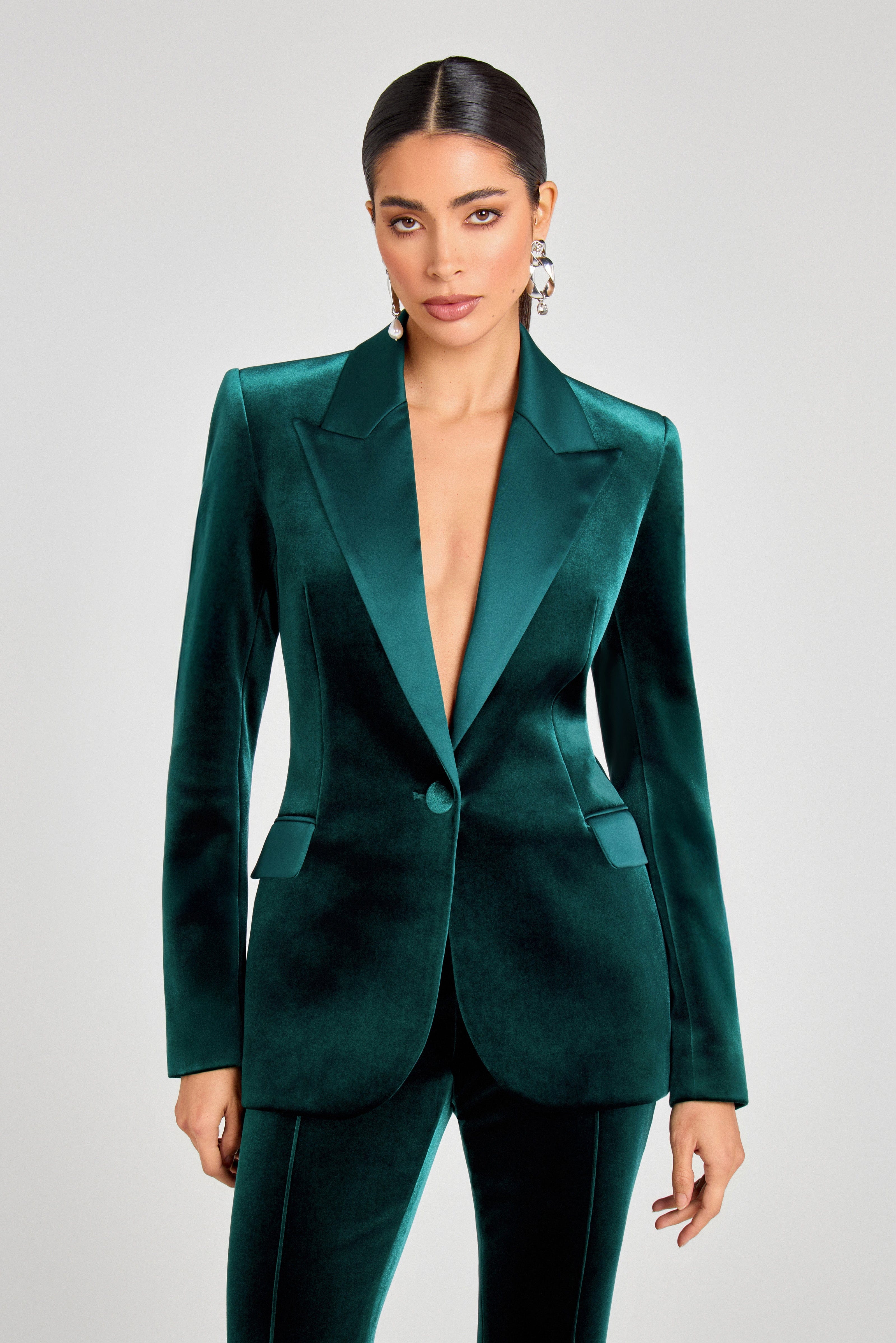 Beatrice Green Blazer | NADINE MERABI Beatrice Green Blazer | NADINE MERABI