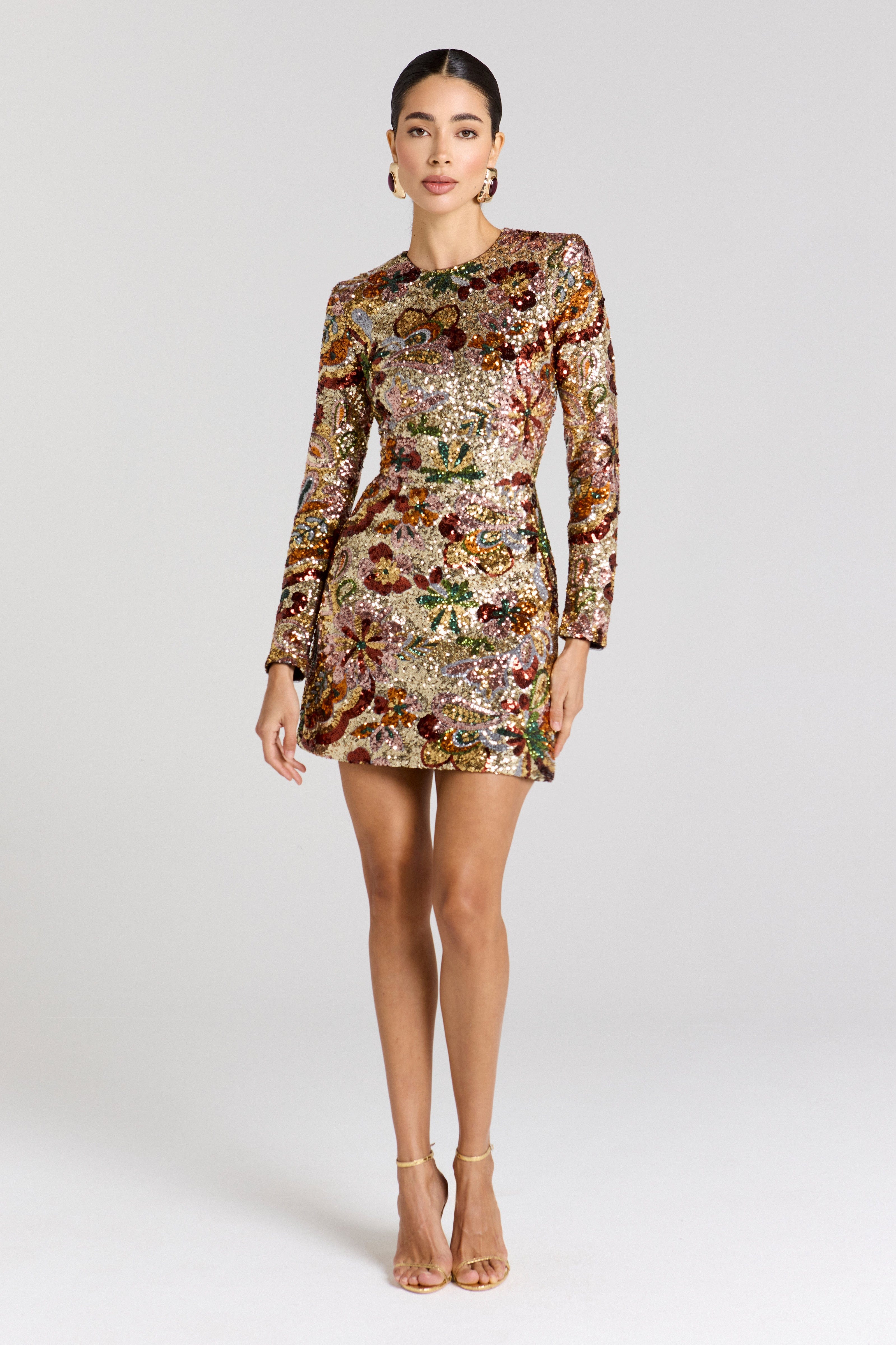 Camille Gold Dress | NADINE MERABI Camille Gold Dress | NADINE MERABI