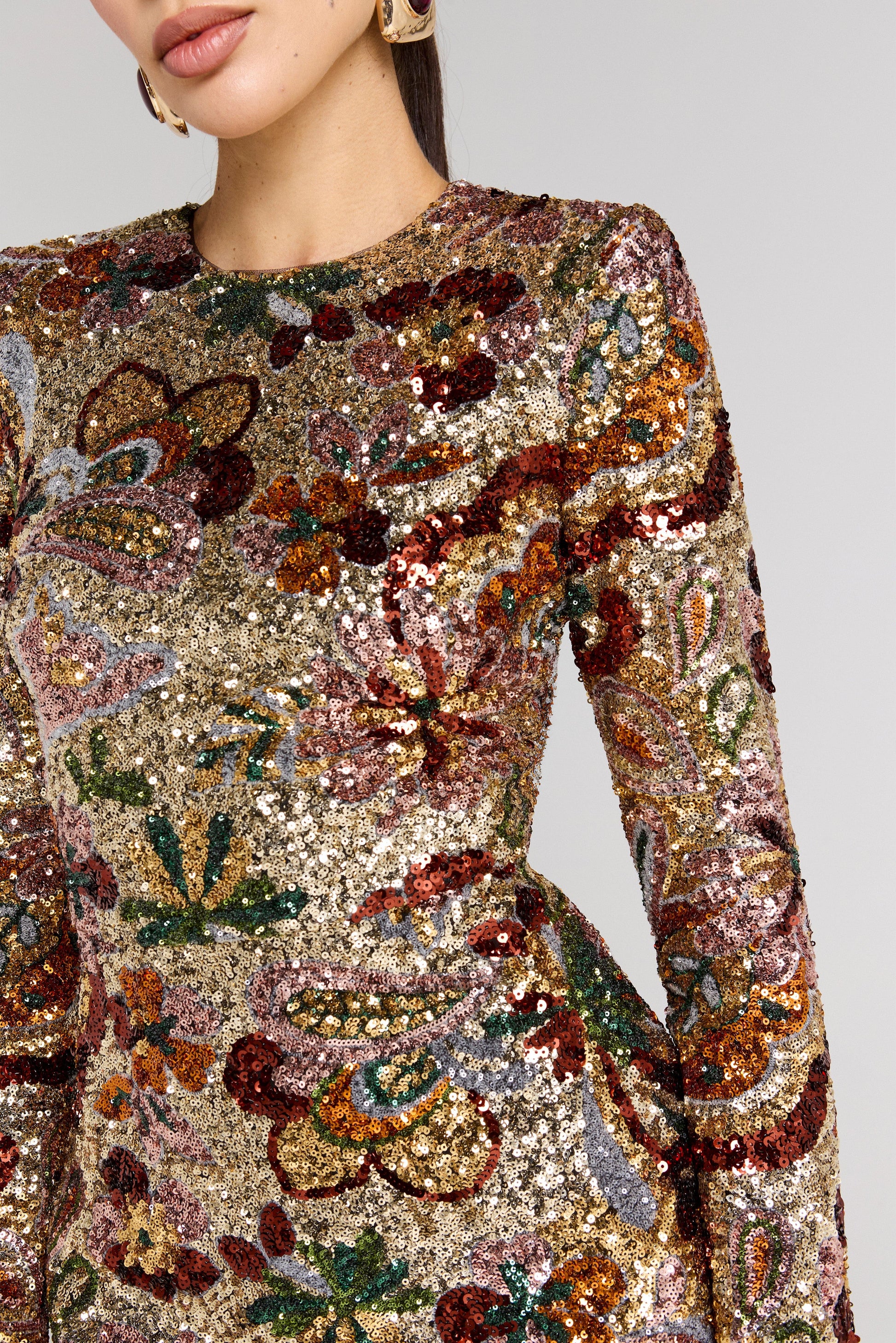 NADINE MERABI Dresses Camille Gold Dress