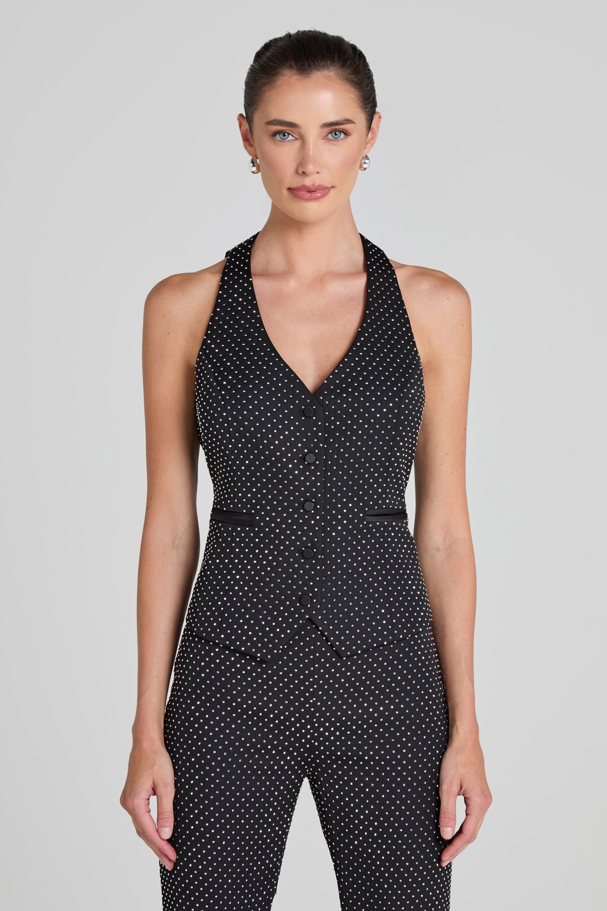 NADINE MERABI Tops Kira Black Waistcoat