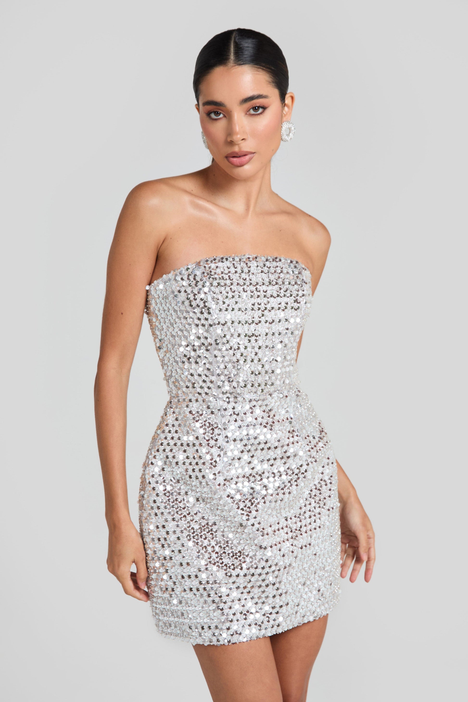 Nadine Merabi Dresses Lucia Silver Dress