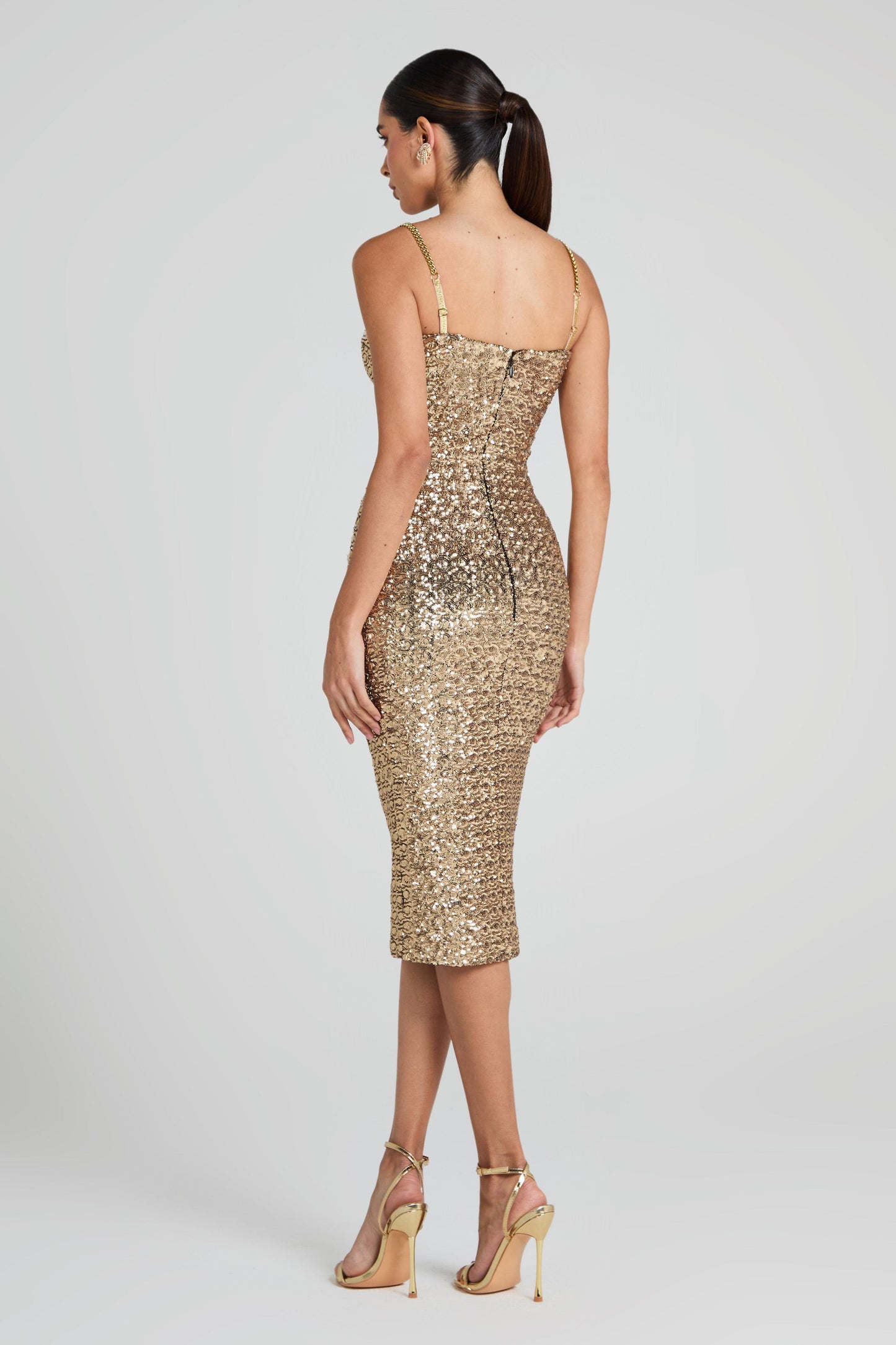 NADINE MERABI Dresses Nina Gold Dress