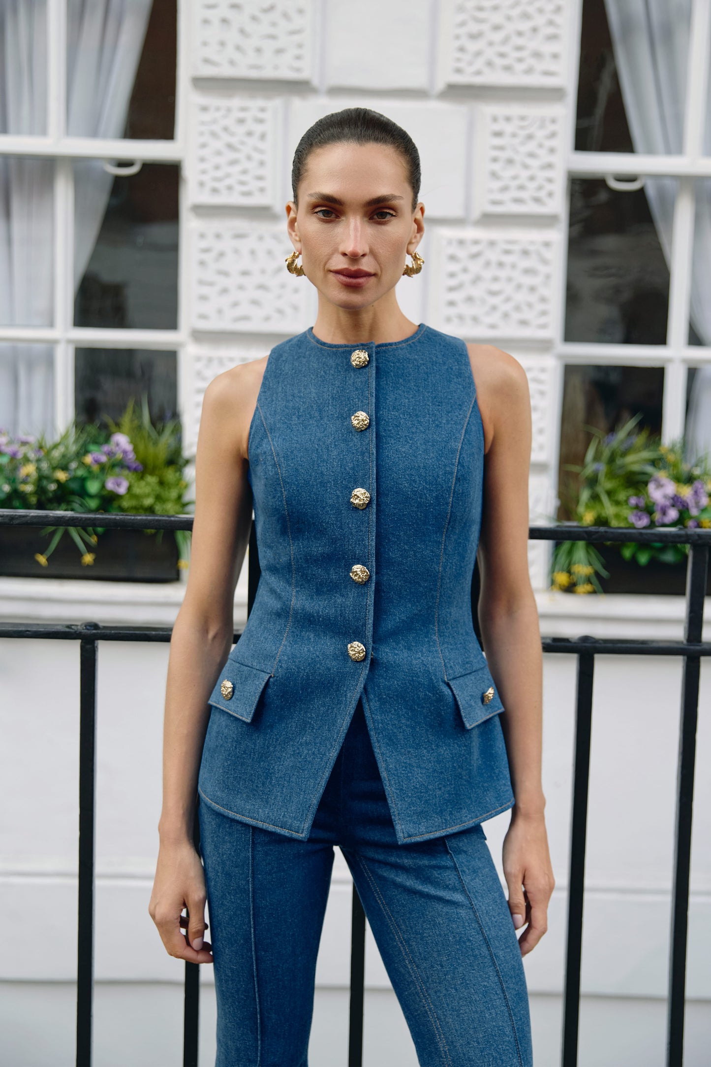 TOP Tops Nicole Denim Waistcoat