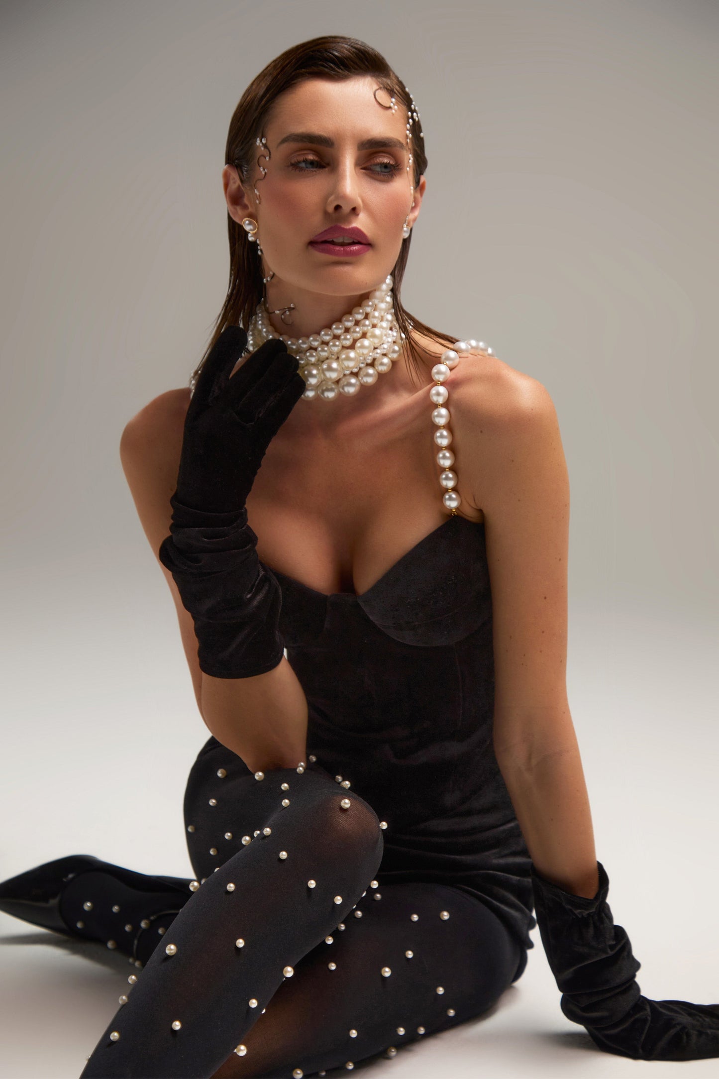 NADINE MERABI Tops Inga Black Corset Top