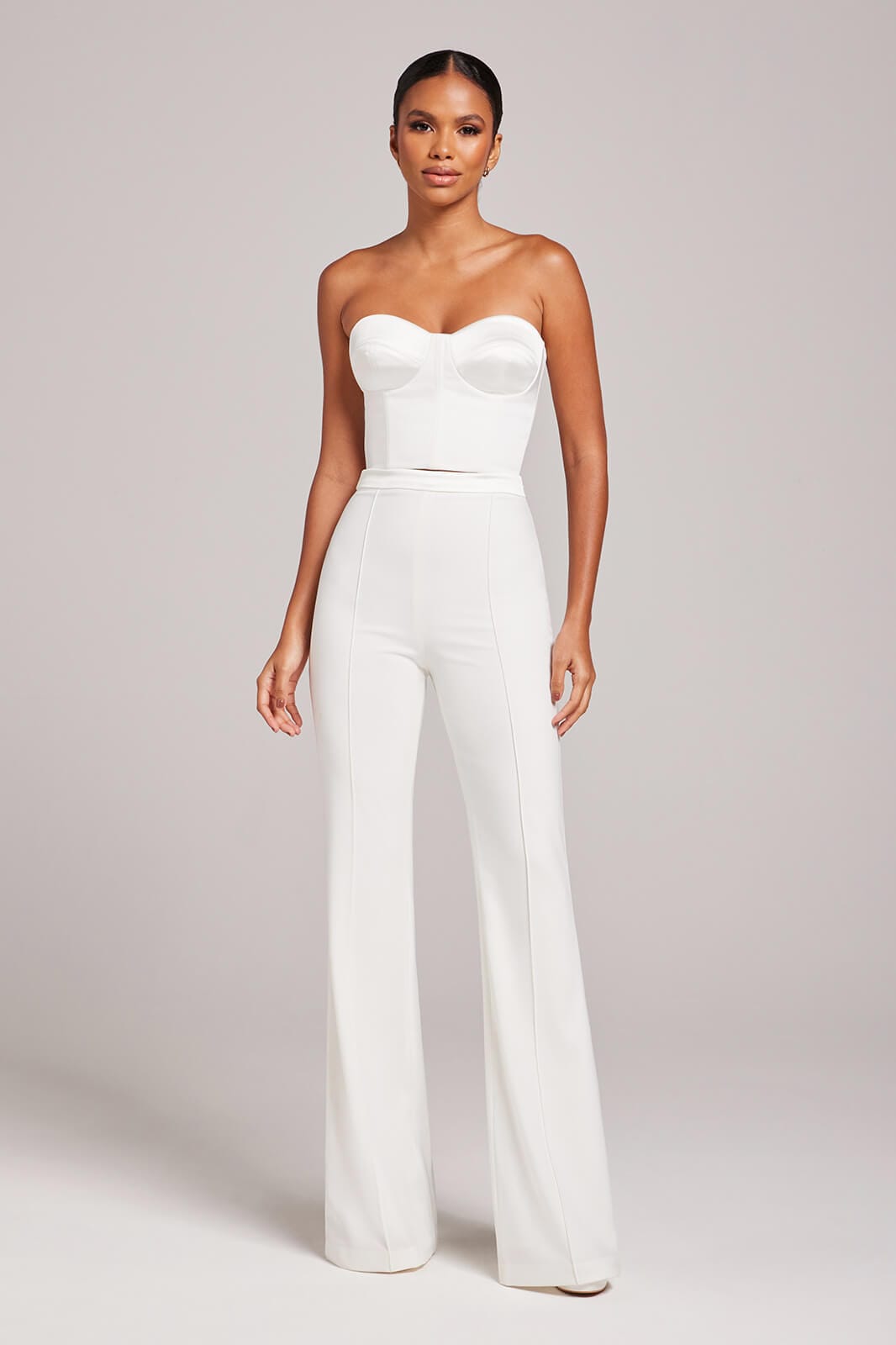 ELLA White Satin Corset Top NADINE MERABI