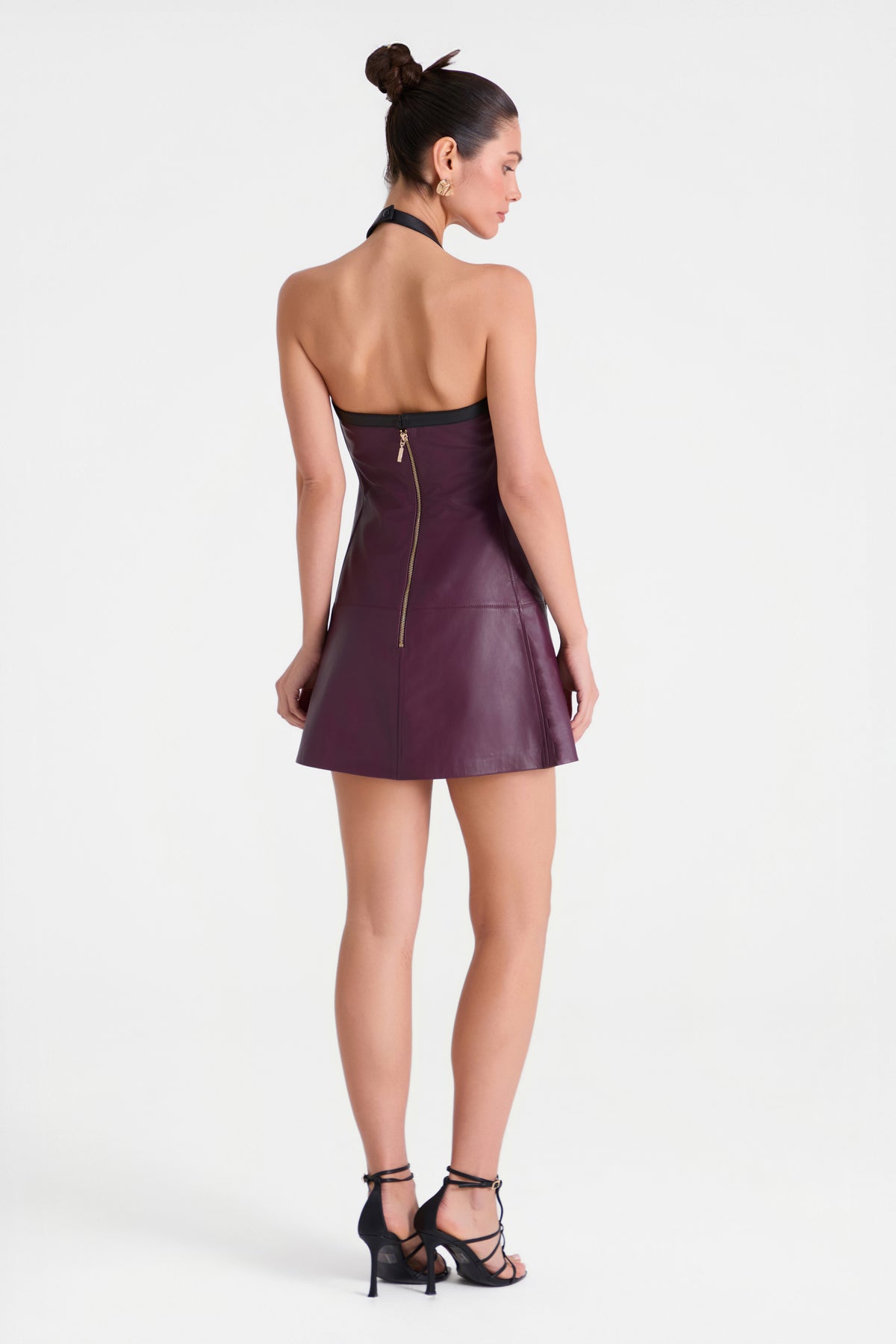 Harlow Burgundy Leather Dress