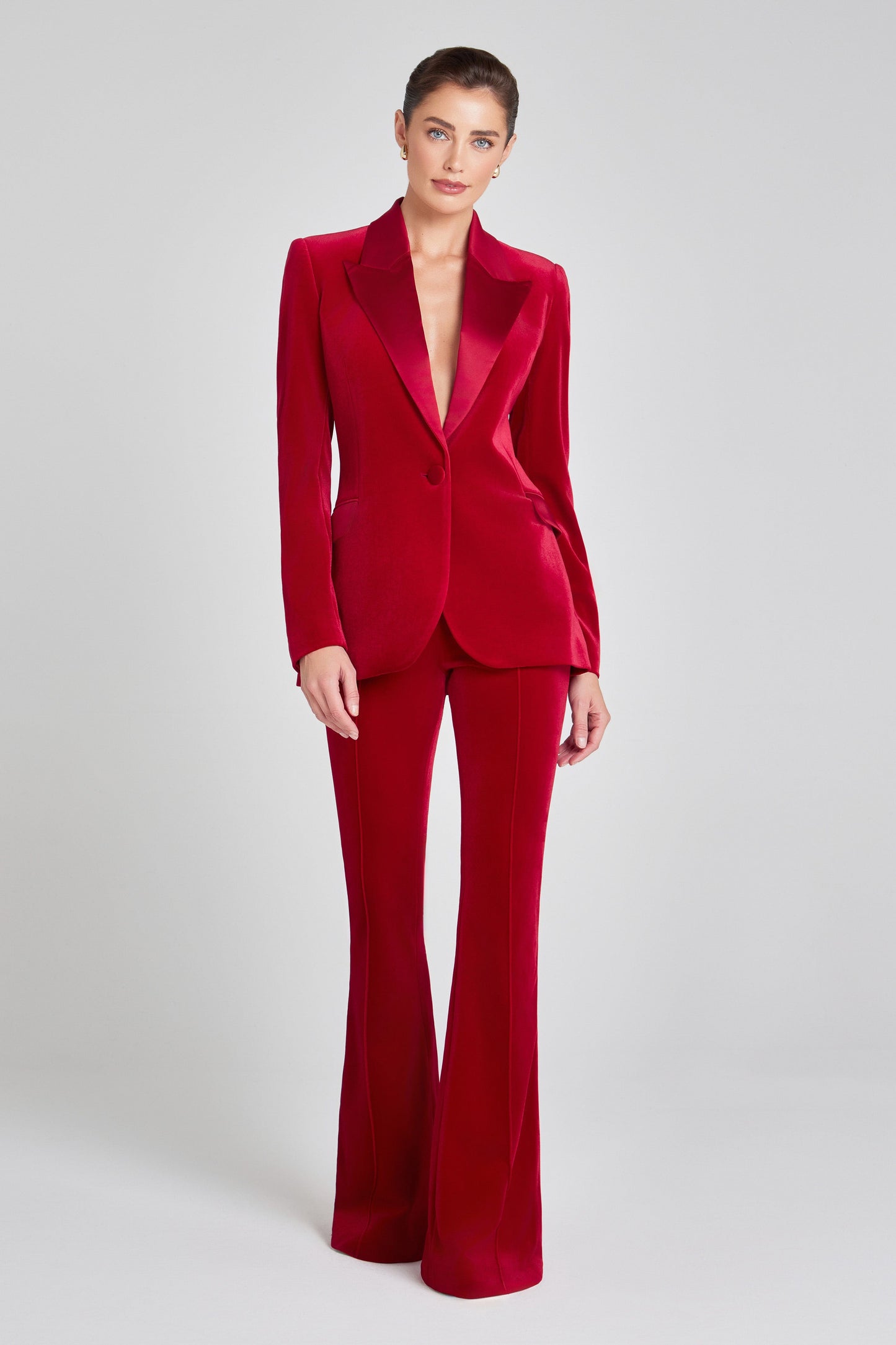 Beatrice Red Pants | Red Velvet Pants
