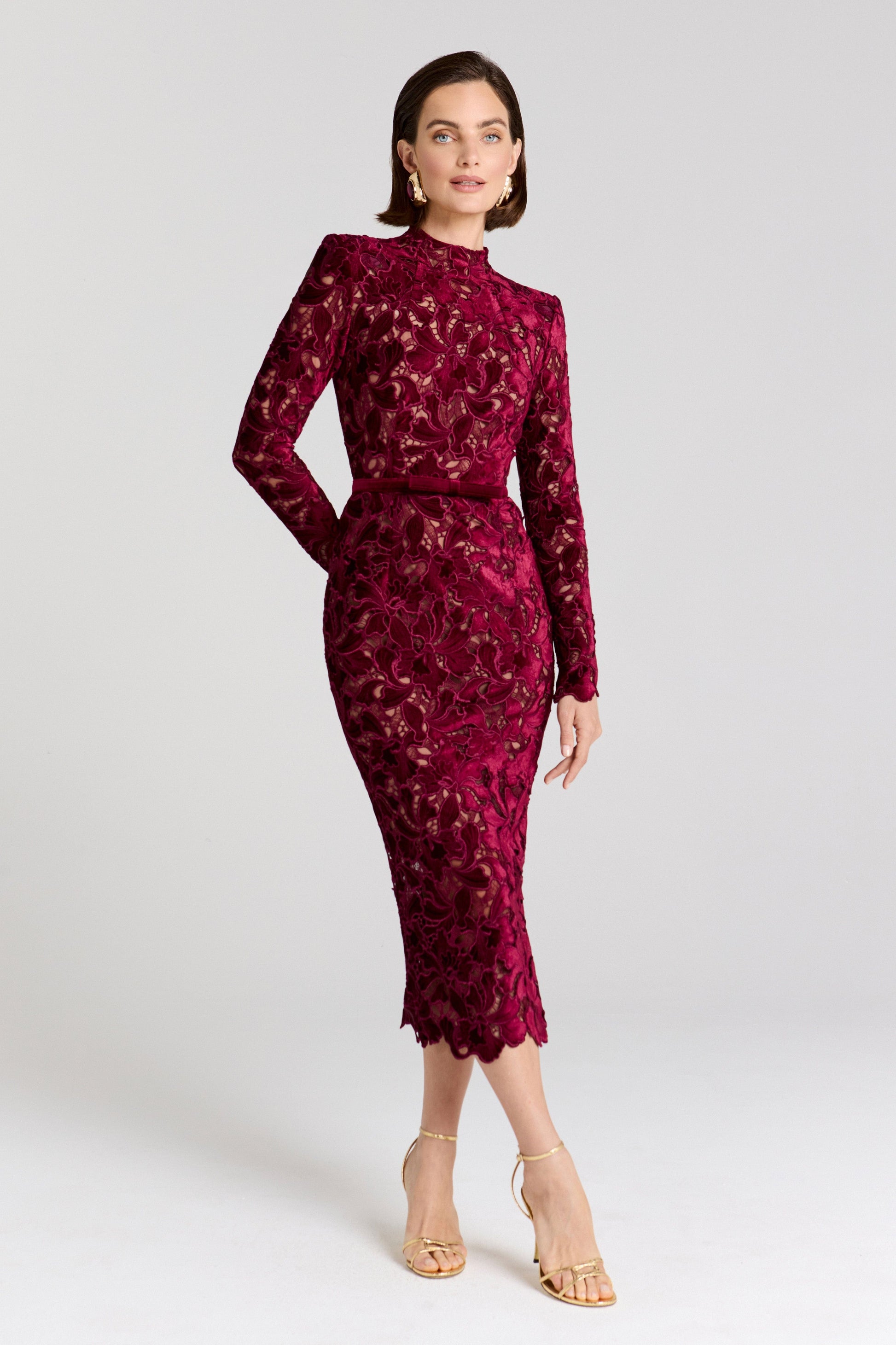 Diane Burgundy Dress | NADINE MERABI Diane Burgundy Dress | NADINE MERABI