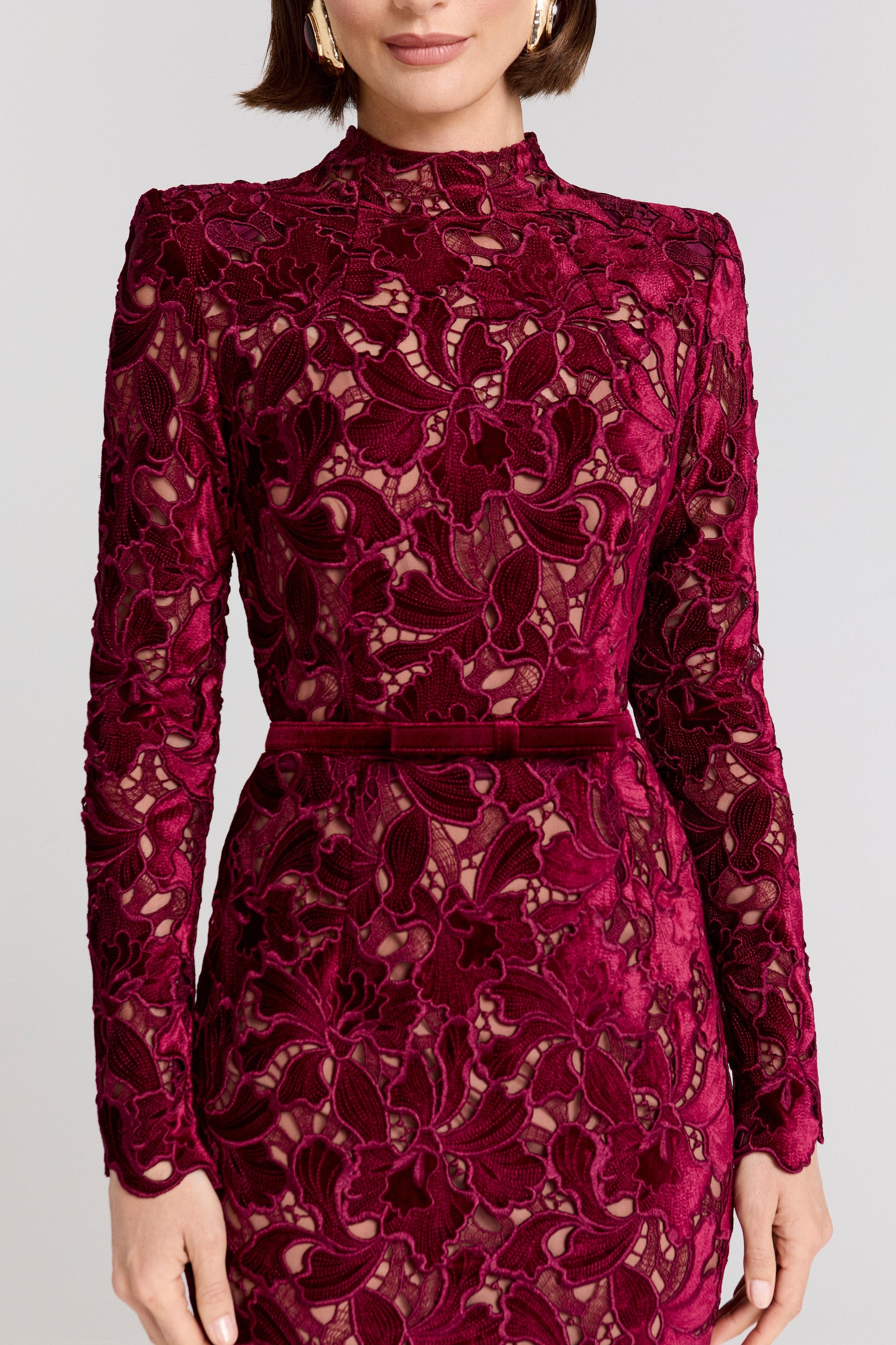 NADINE MERABI Dresses Diane Burgundy Dress