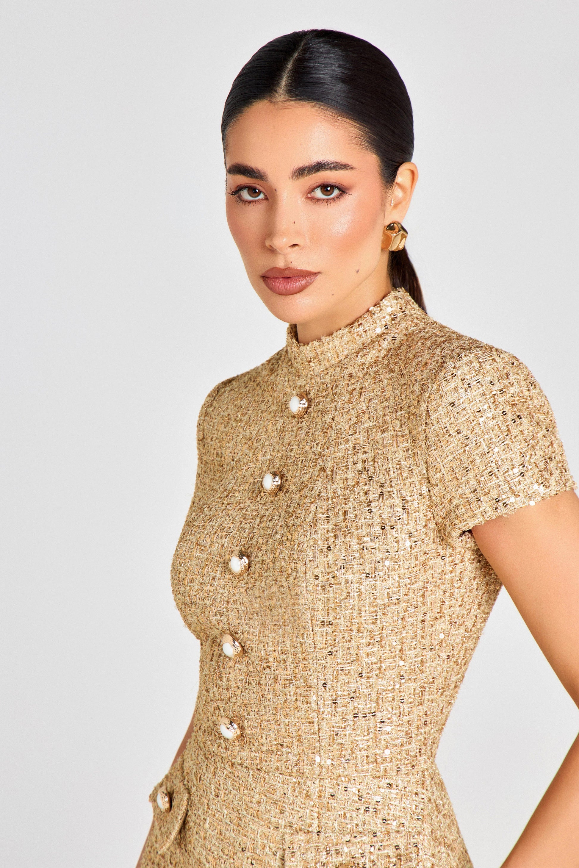 Nadine Merabi Elysia Gold Dress 8 Nadine Merabi Elysia Gold Dress 8