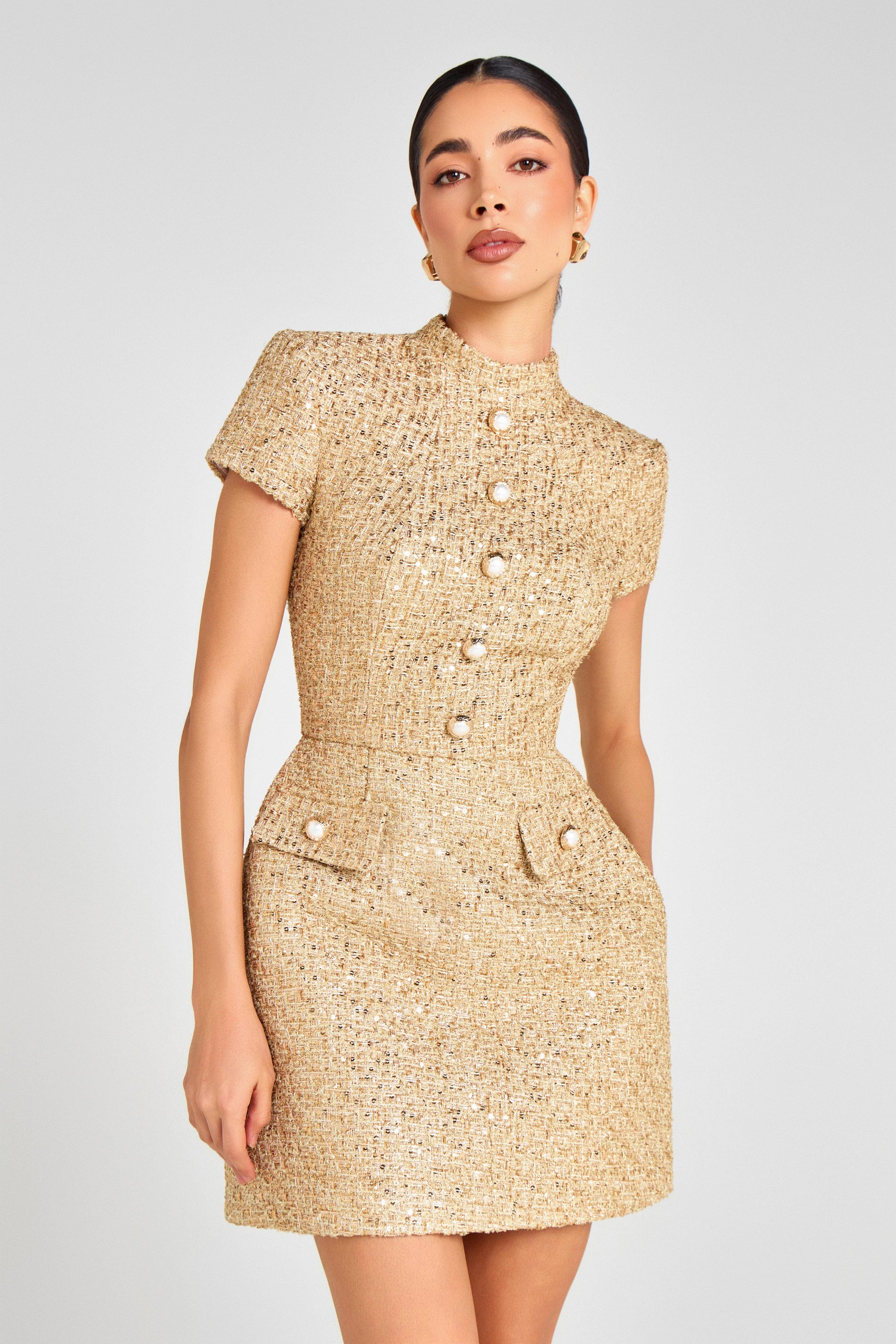 Nadine Merabi Elysia Gold Dress 8 Nadine Merabi Elysia Gold Dress 8