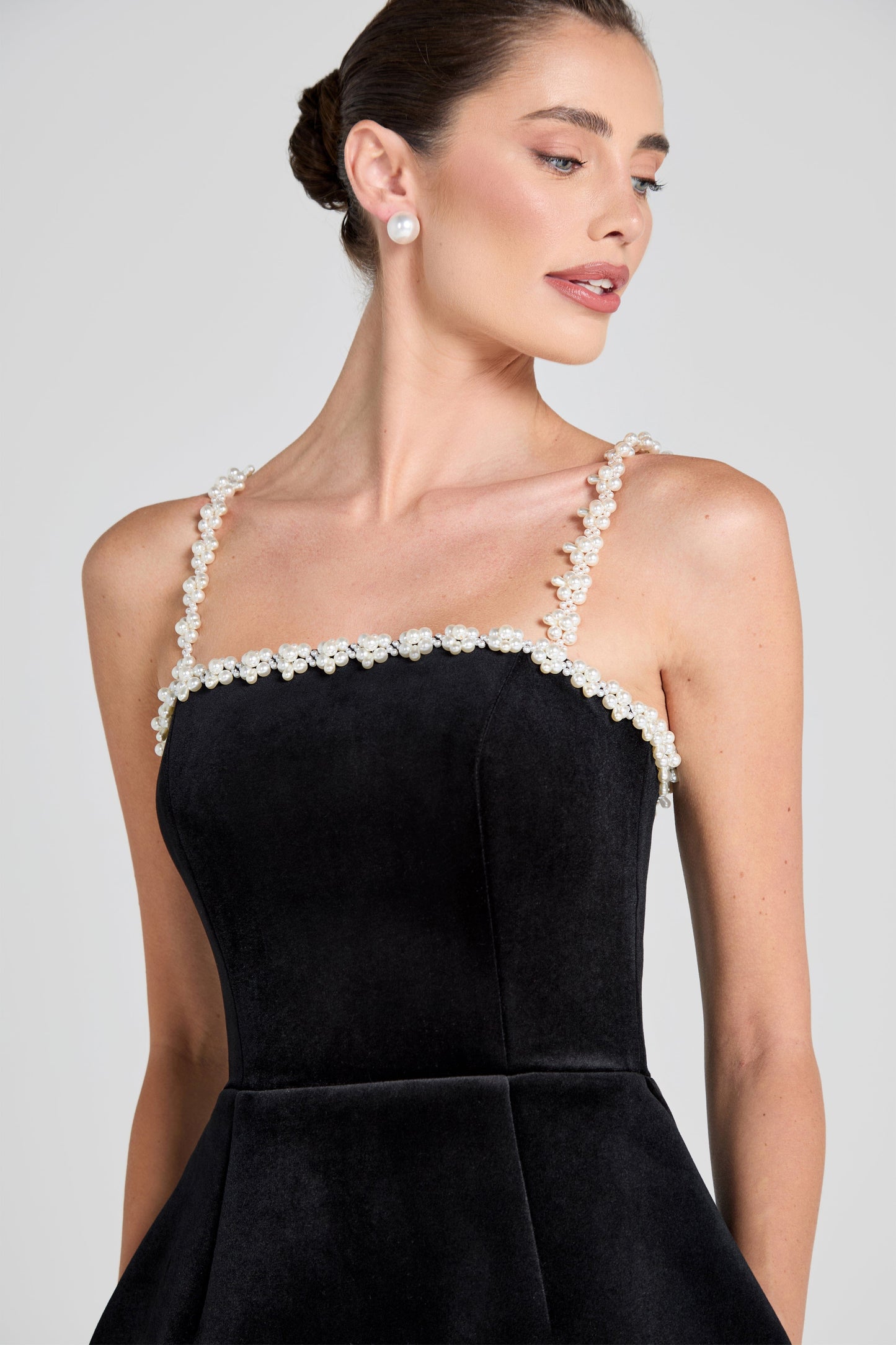 NADINE MERABI Dresses Em Velvet Black Dress