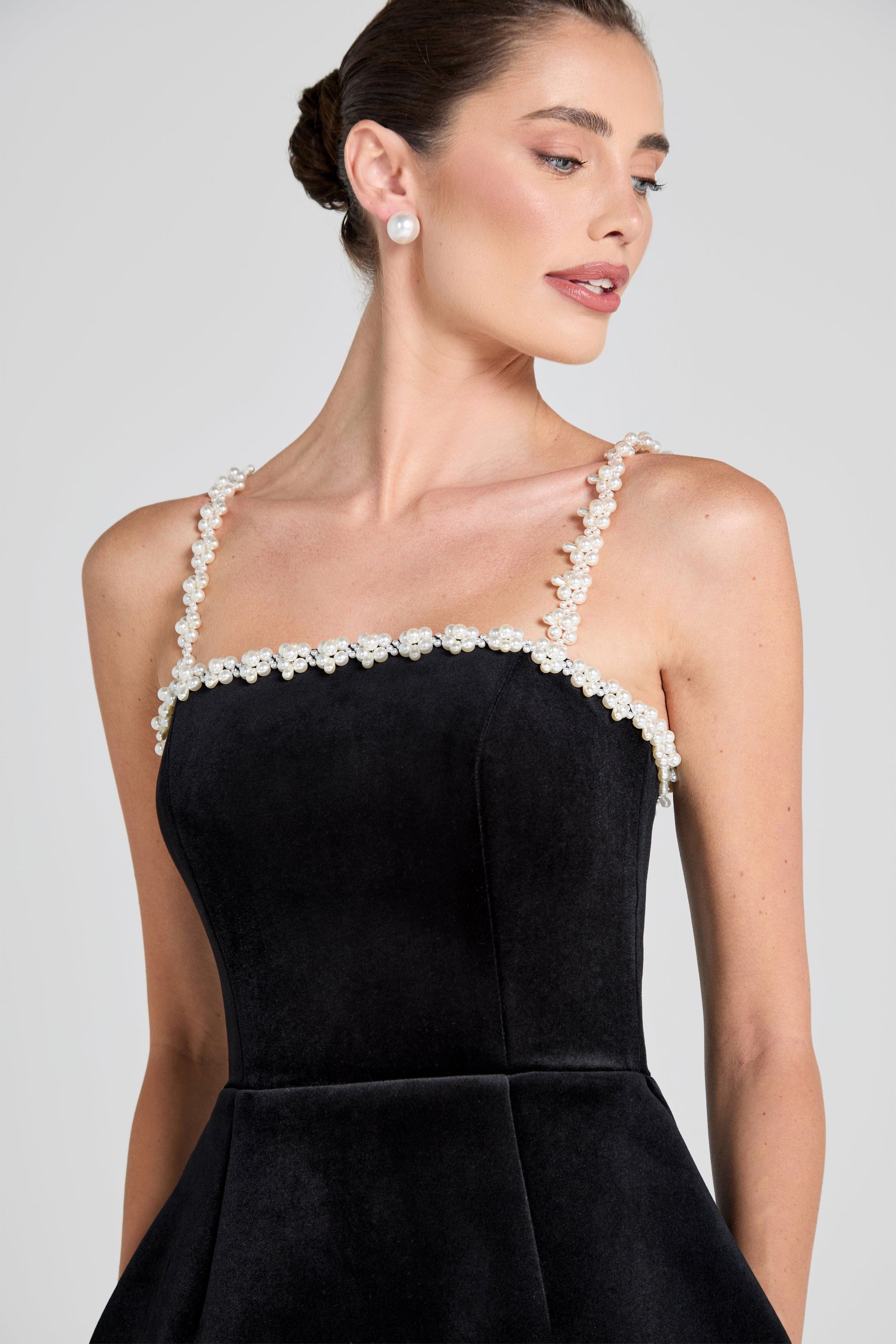 NADINE MERABI Dresses Em Velvet Black Dress