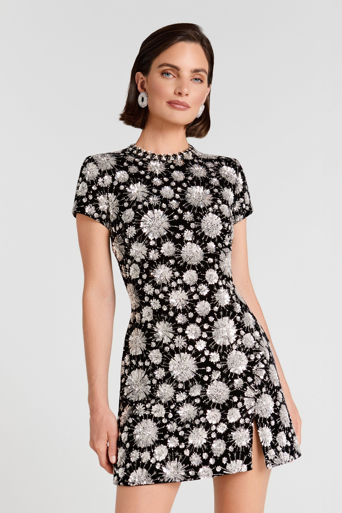 nadine merabi silver dress Brittany Silver Dress