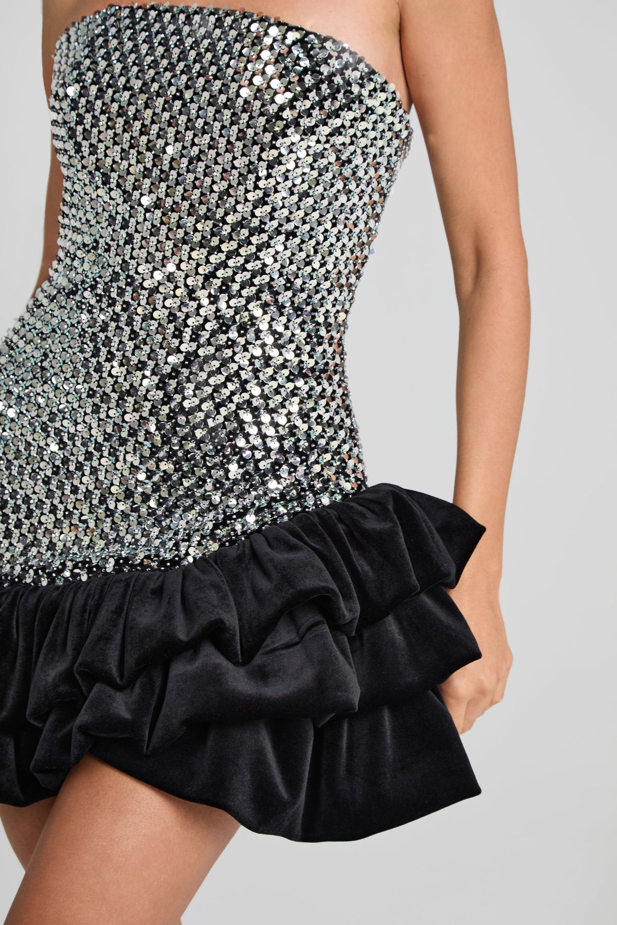 NADINE MERABI Dresses Francesca Silver Dress