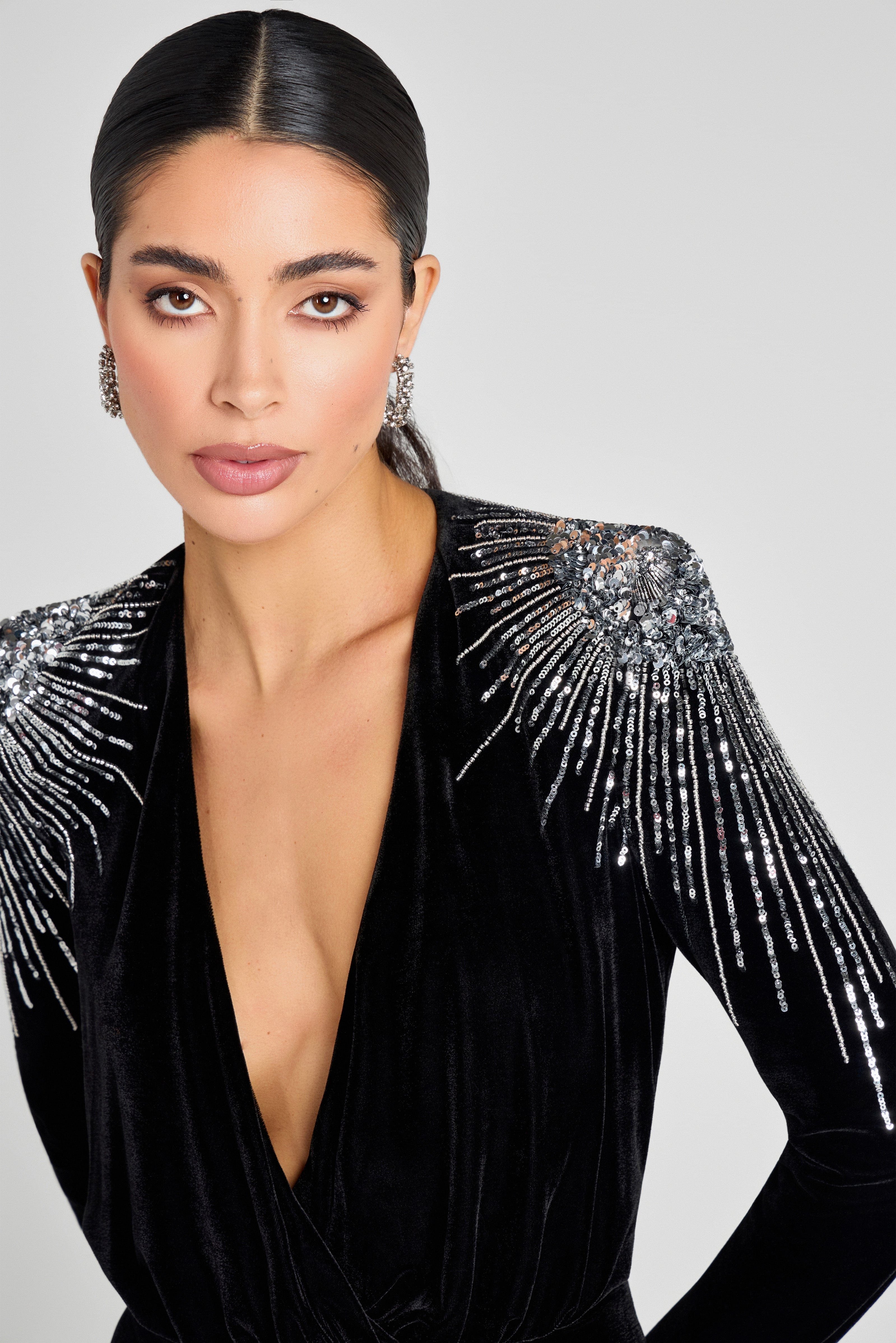 Giselle Black Jumpsuit | NADINE MERABI