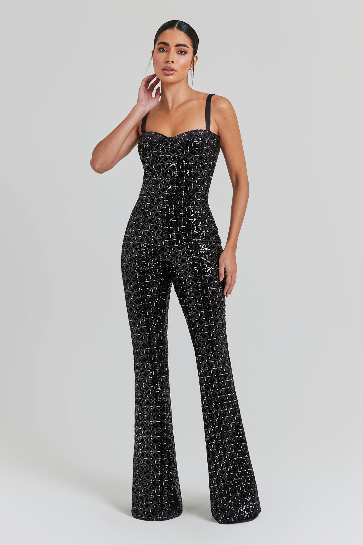 Hailey Black Jumpsuit | NADINE MERABI