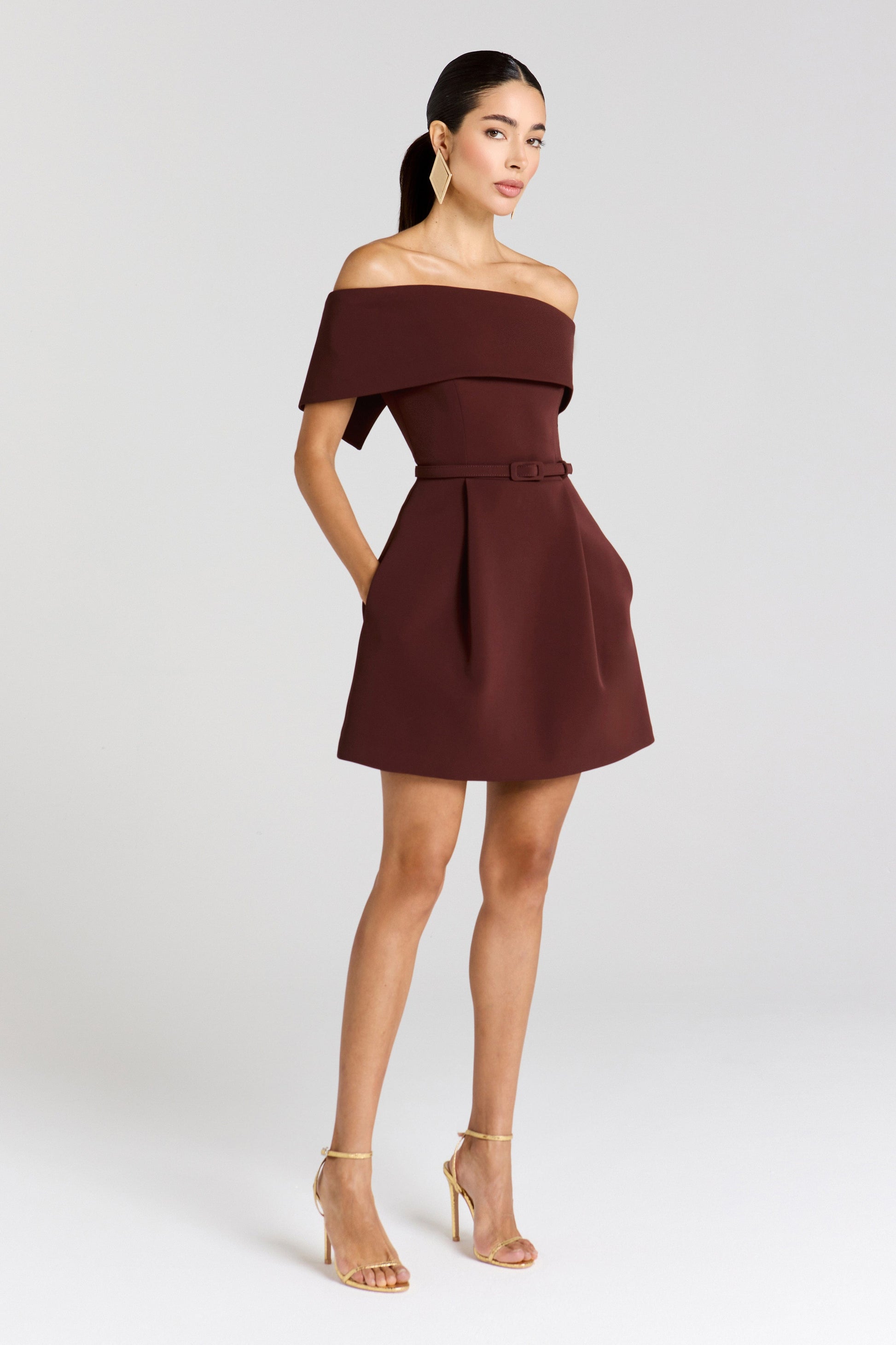 Nadine Merabi Harper Brown Dress 8
