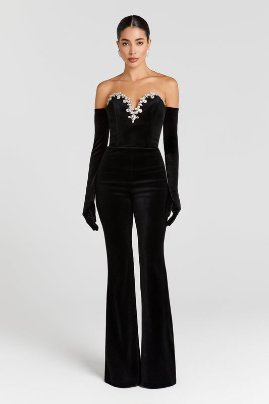 NADINE MERABI Jumpsuits Ines Black Jumpsuit