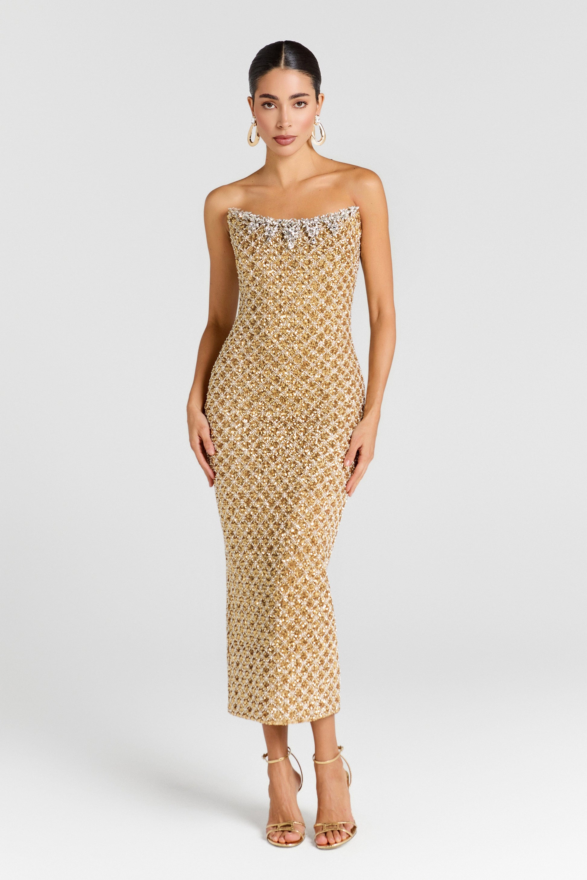 MIDI Dresses Isabella Gold Dress
