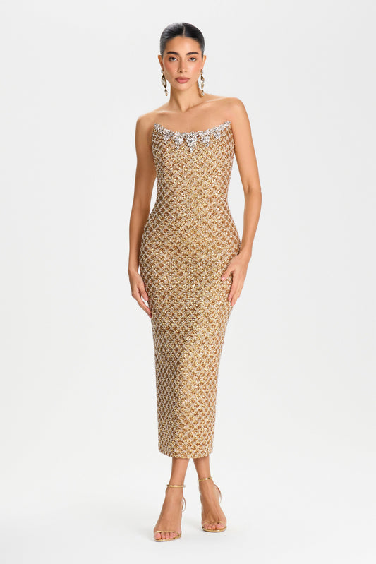 Gold Dress | Gold Dress for Women | NADINE MERABI Gold Dress | Gold Dress for Women | NADINE MERABI