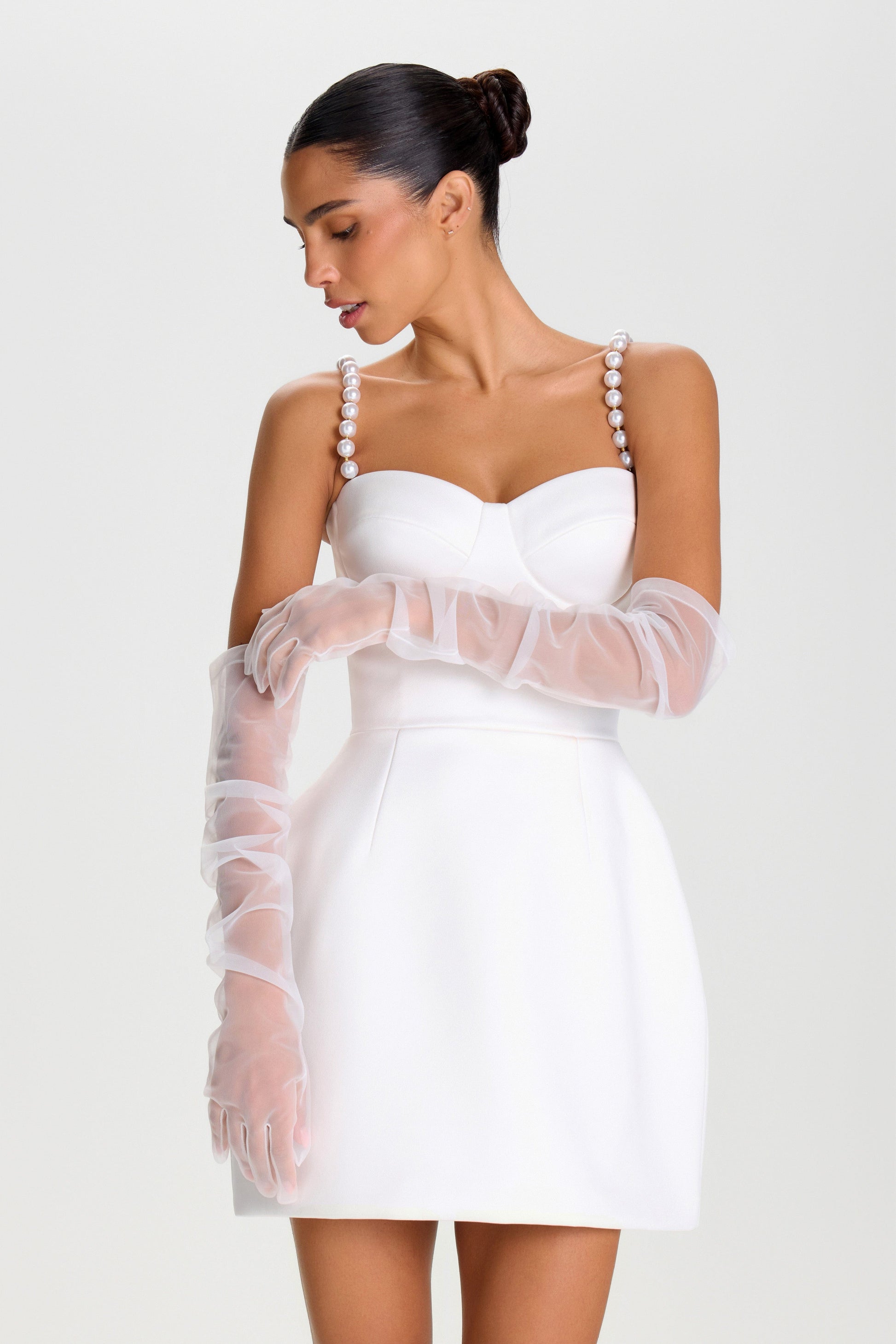 NADINE MERABI ACCESSORIES White / WHITE / One Size Jessica White Gloves