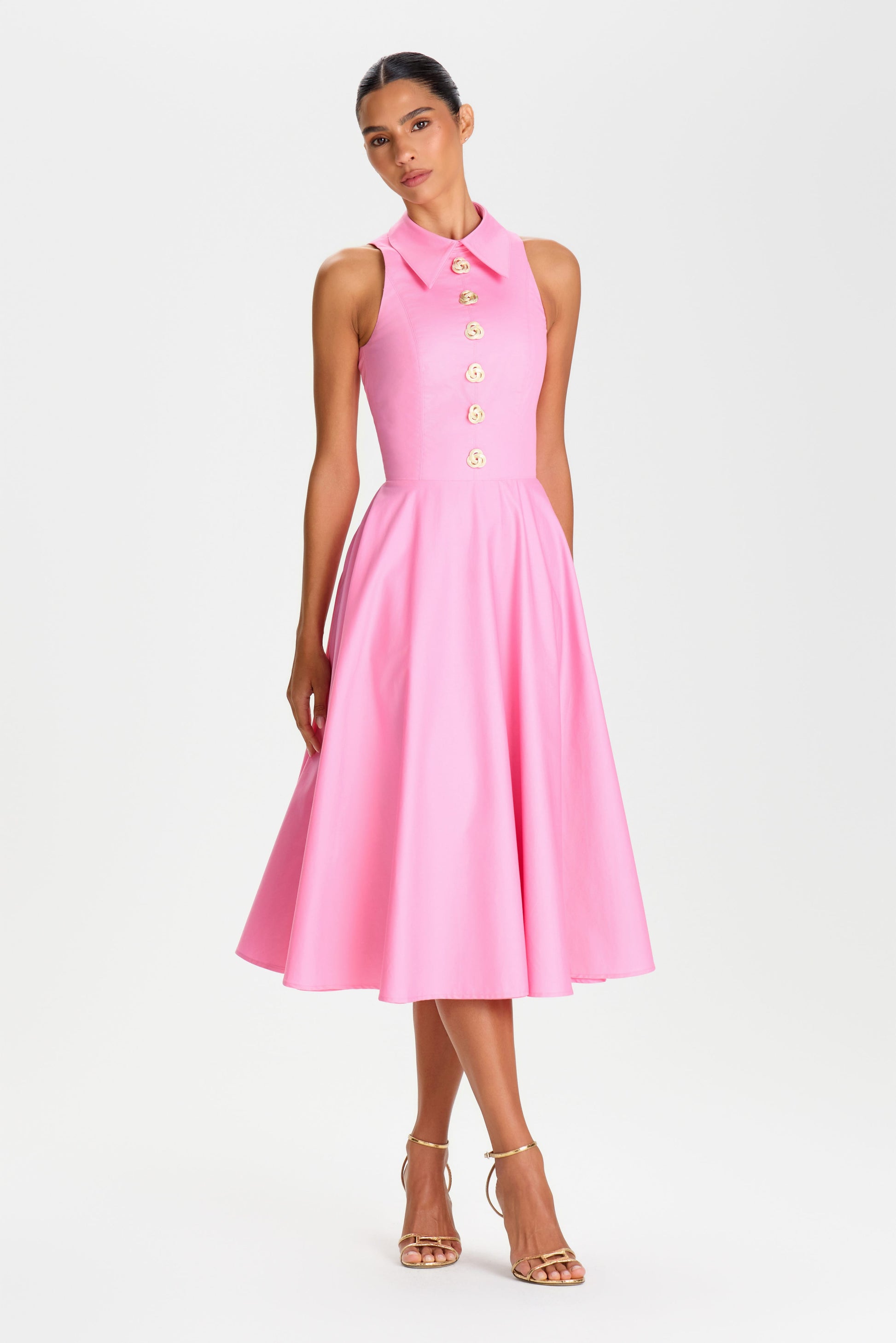 midi pink dresses for women Nadine Merabi Laura Pink Dress 10