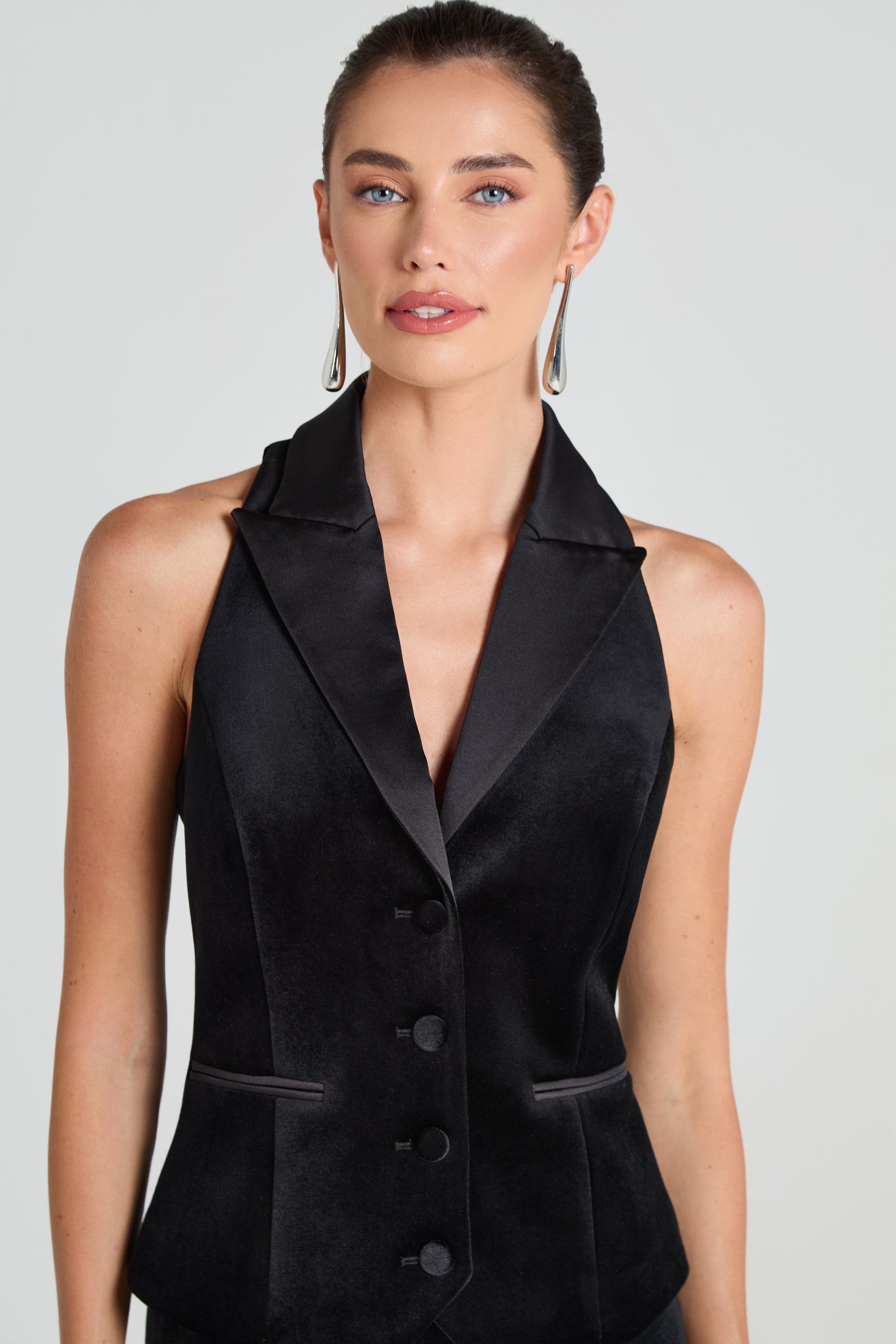 Lena Black Waistcoat NADINE MERABI - Main Image