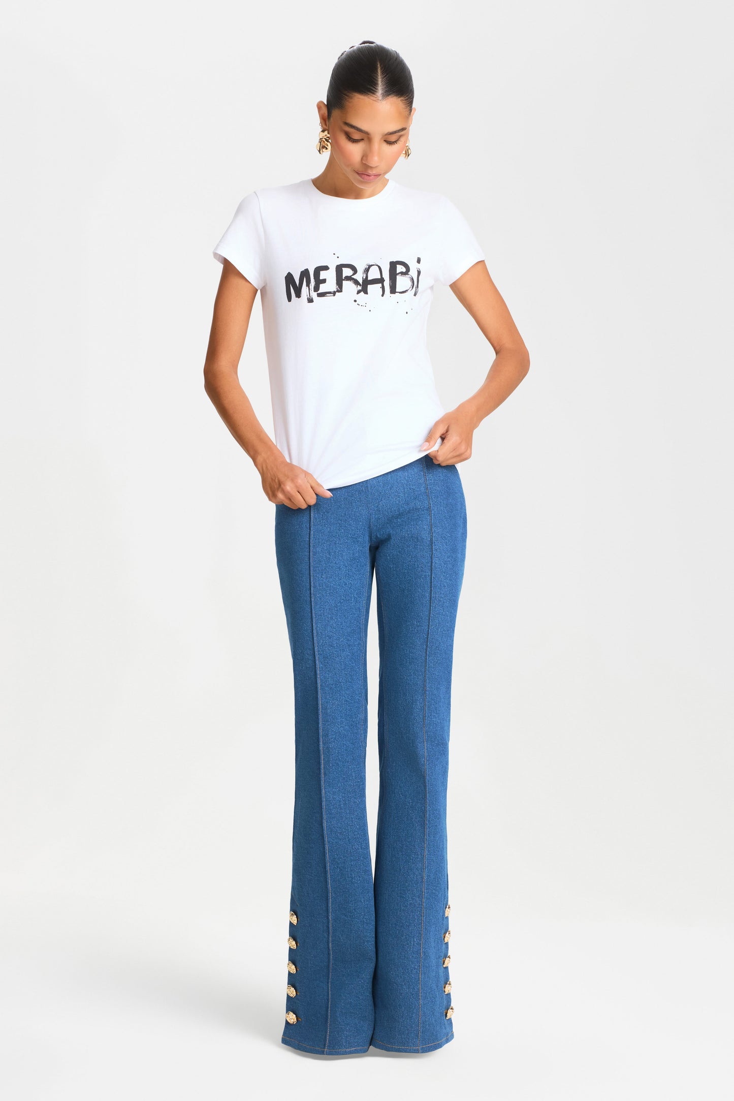 TOP Tops MERABI WHITE LOGO T-SHIRT