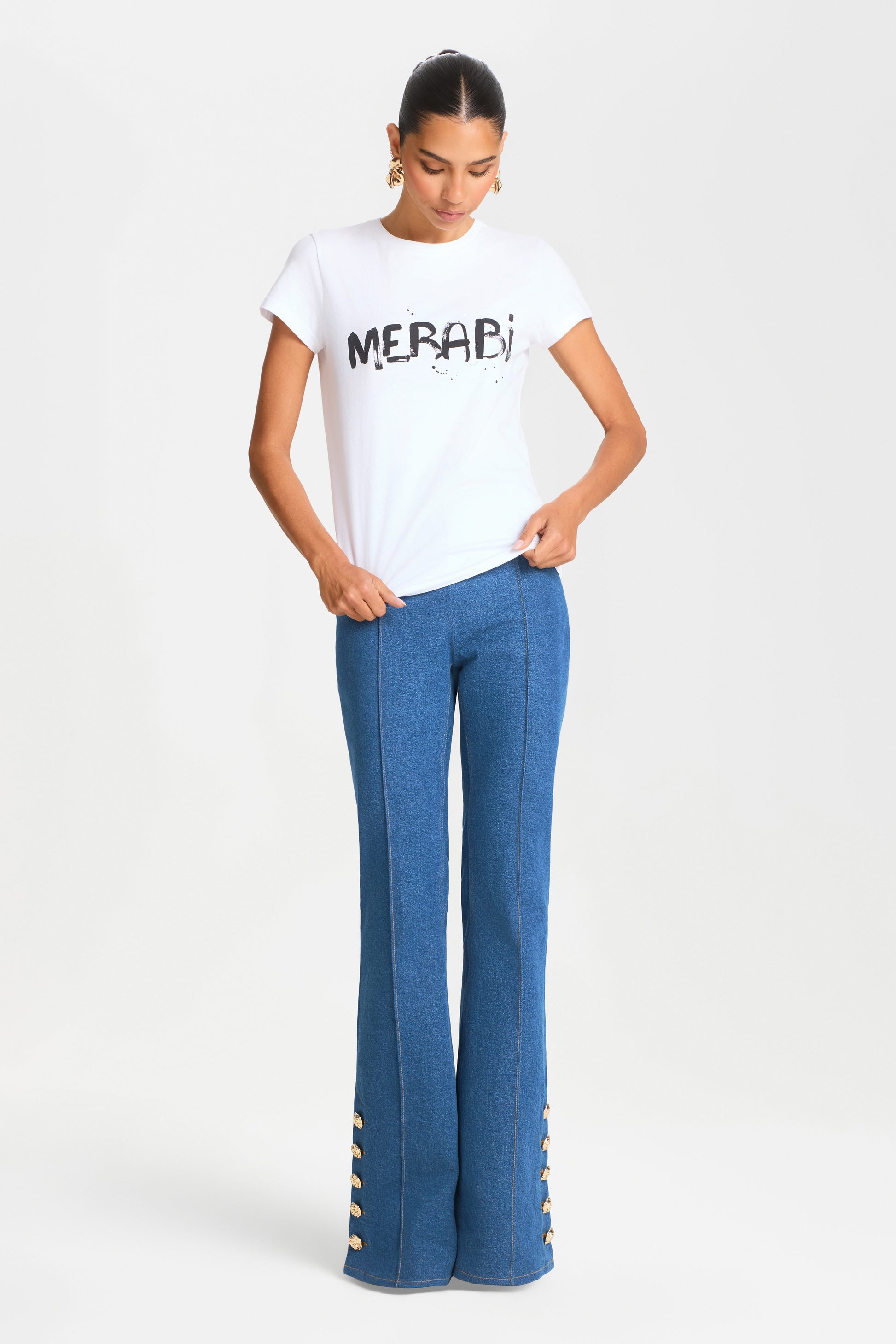 TOP Tops MERABI WHITE LOGO T-SHIRT