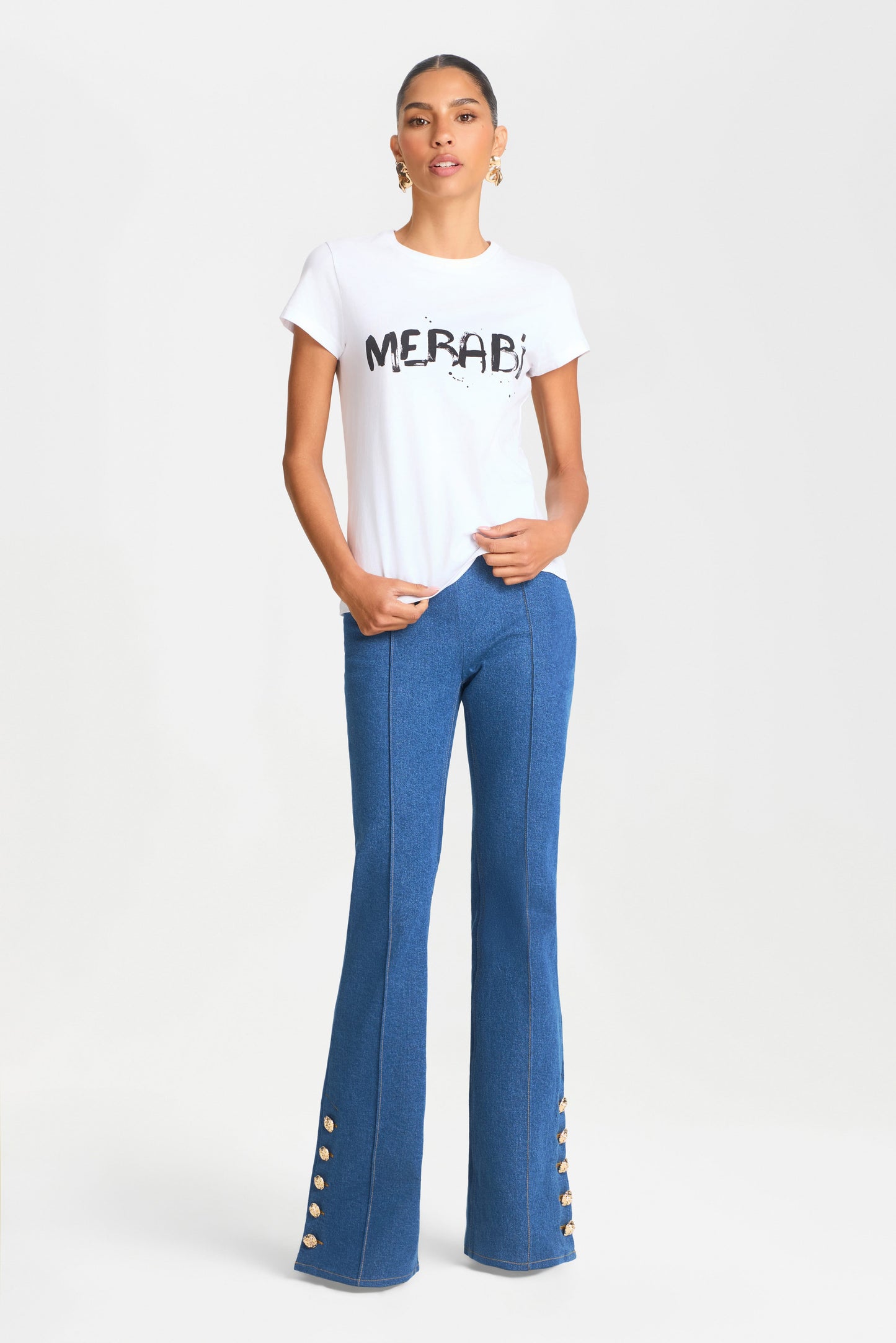 TOP Tops MERABI WHITE LOGO T-SHIRT