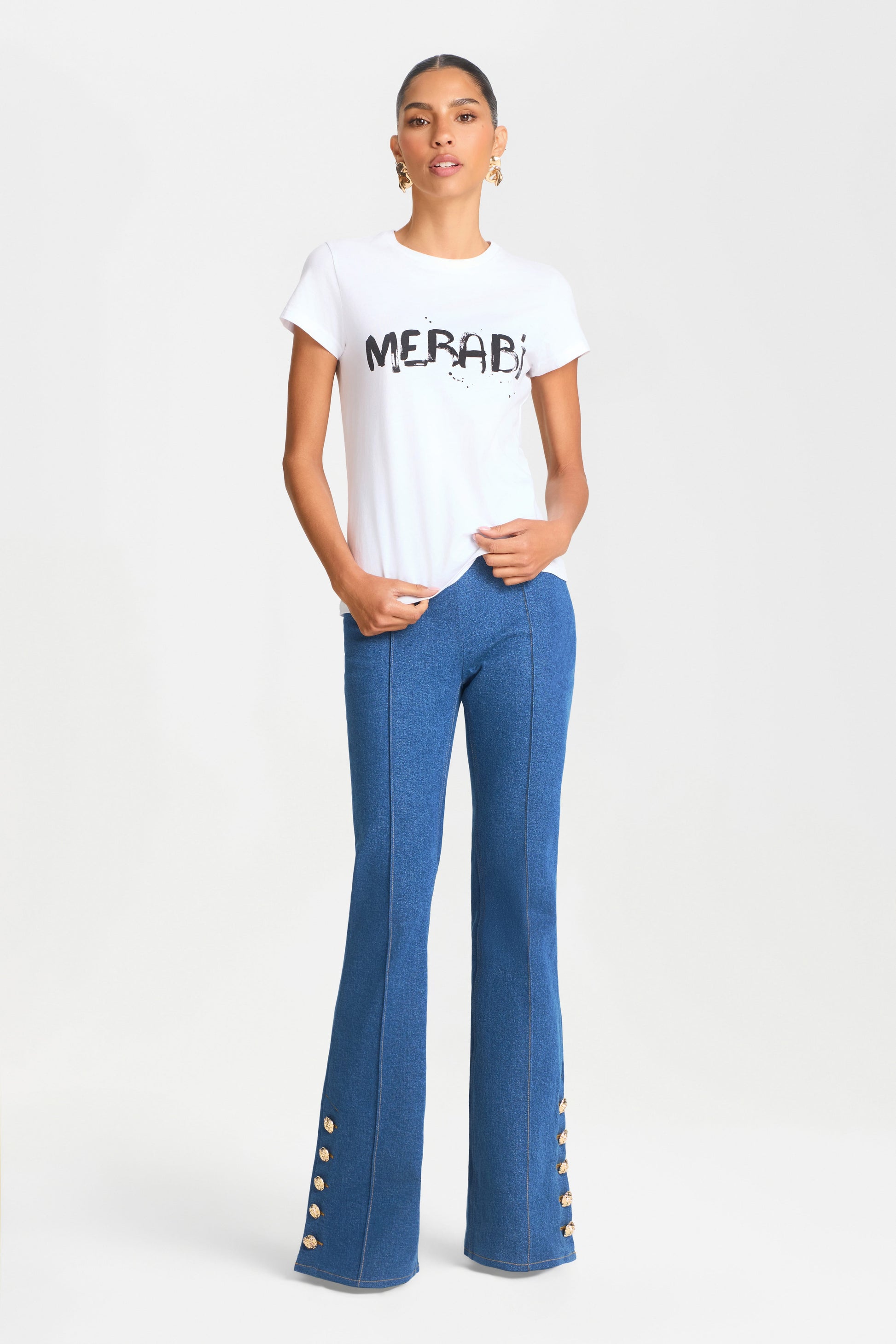 TOP Tops MERABI WHITE LOGO T-SHIRT