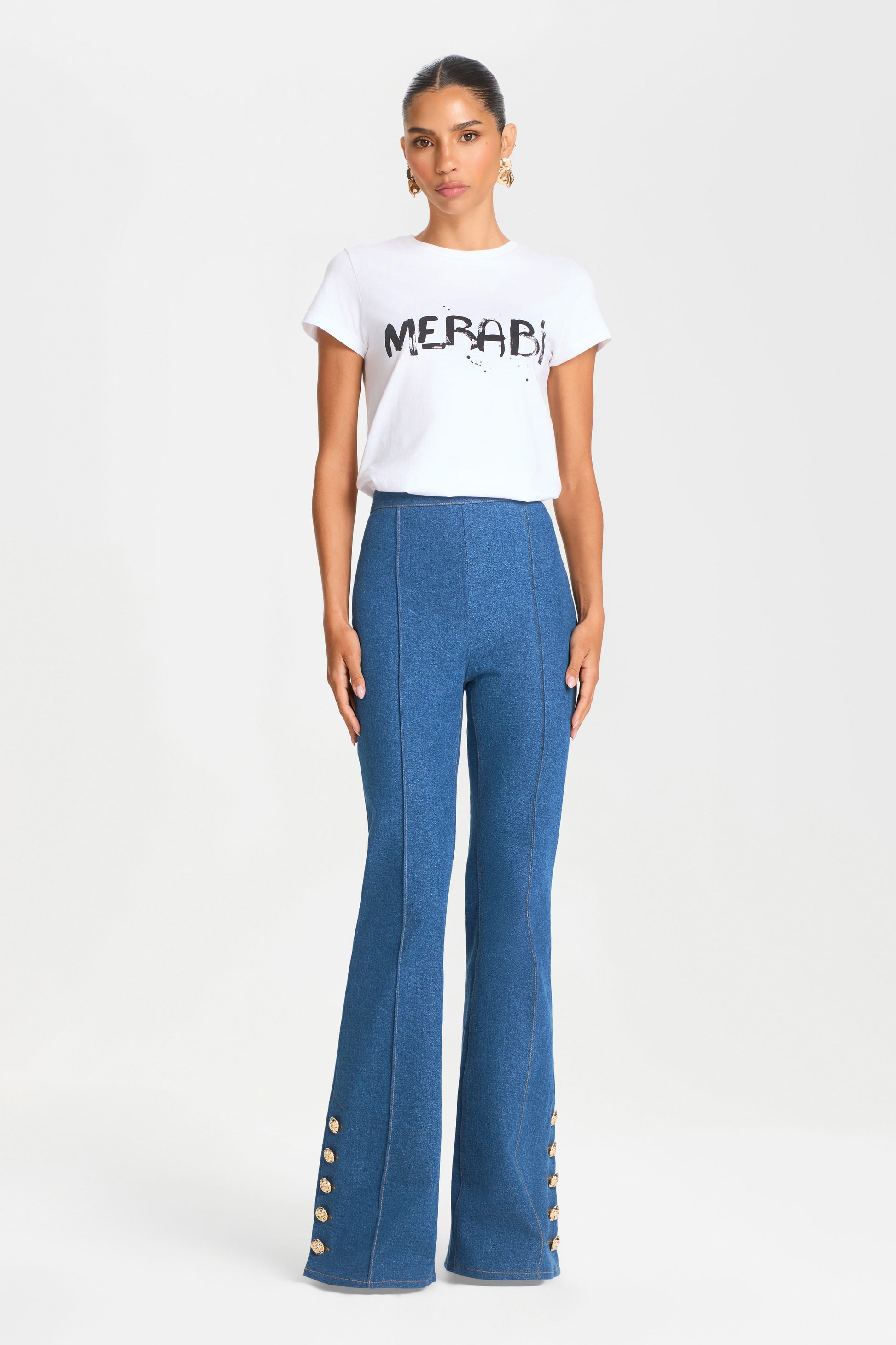 TOP Tops MERABI WHITE LOGO T-SHIRT