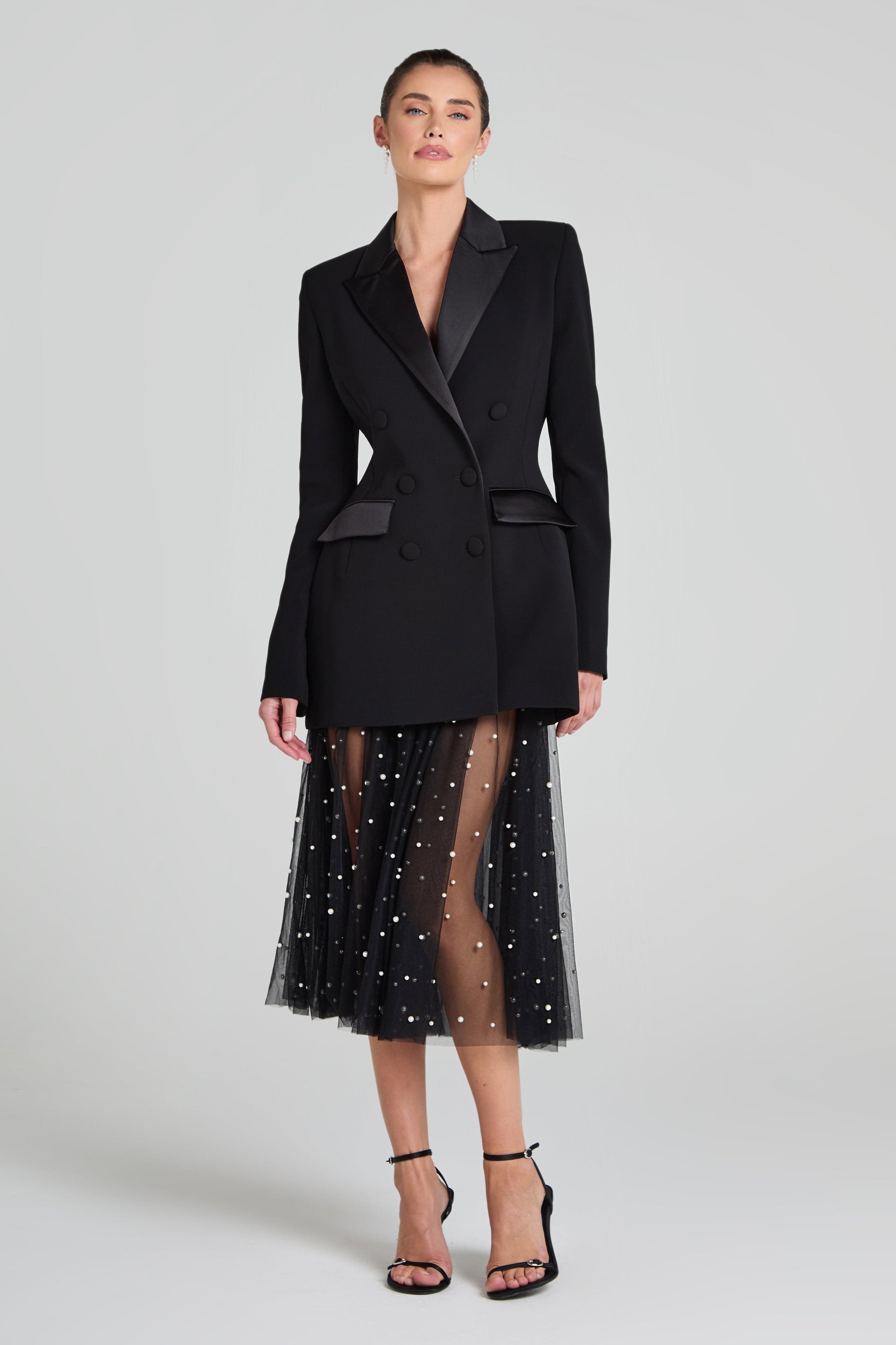 Monica Black Blazer Dress | NADINE MERABI Monica Black Blazer Dress | NADINE MERABI