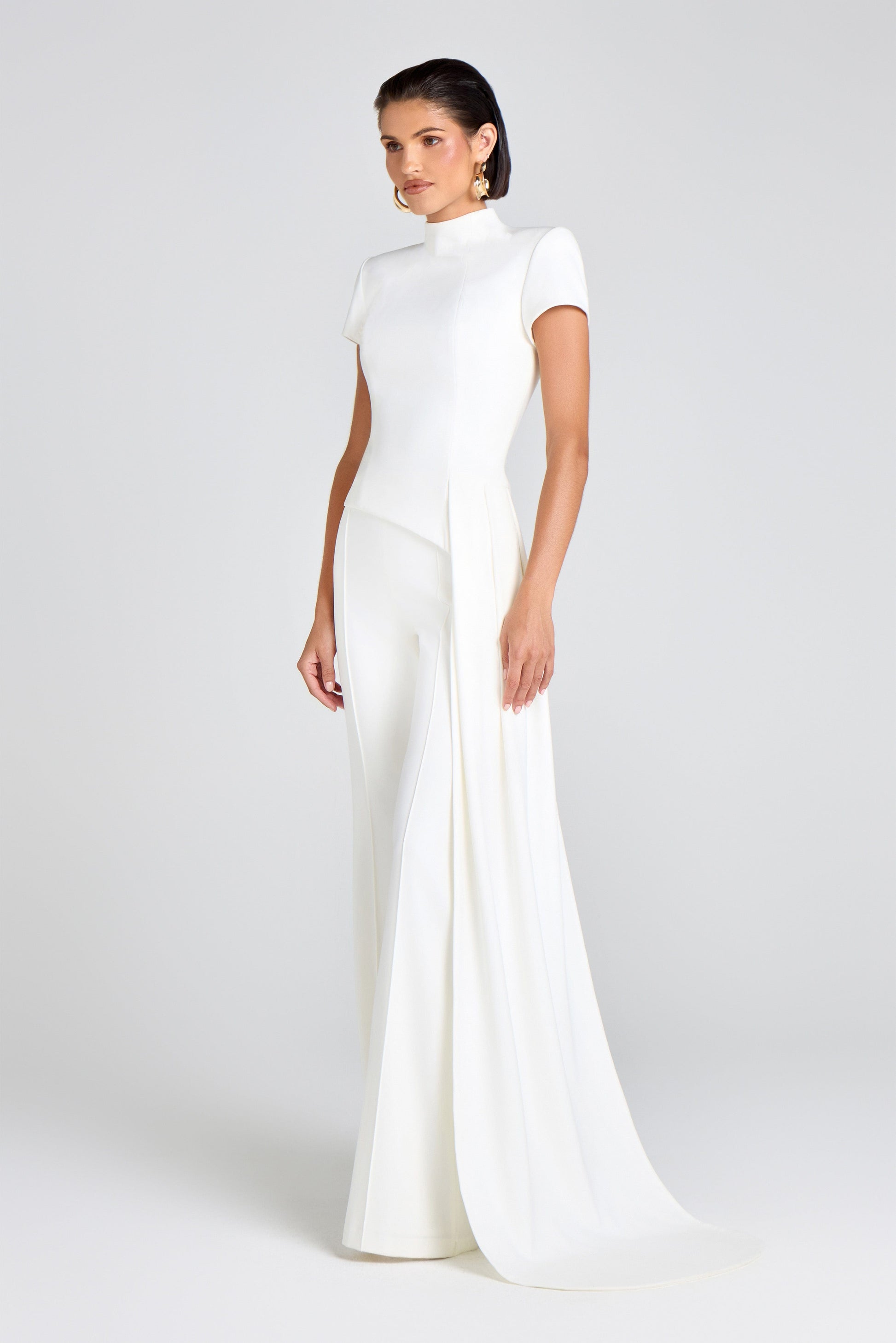 Nadine Merabi Top With Drape in White