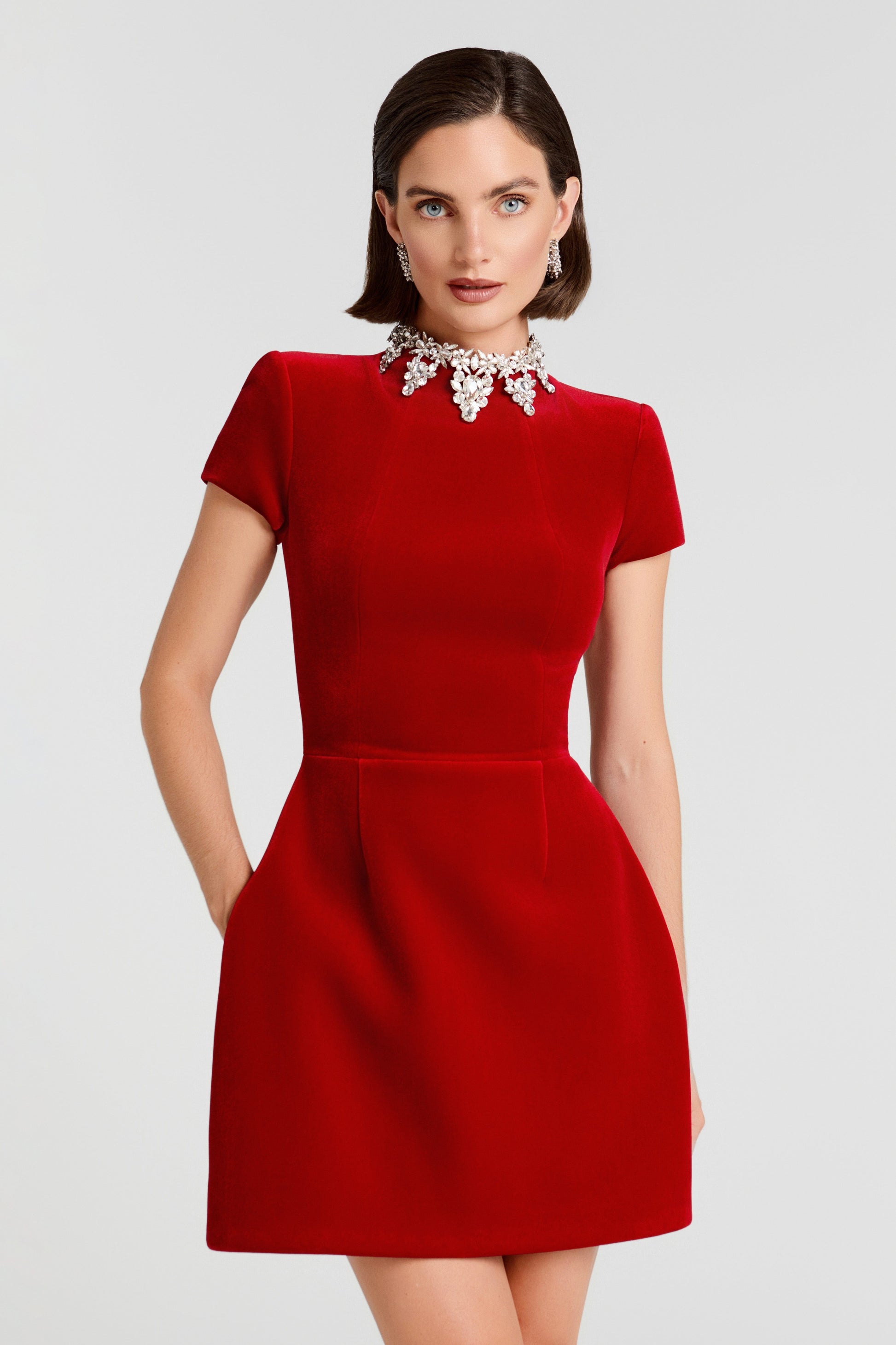 nadine merabi dress red Harper Red Dress