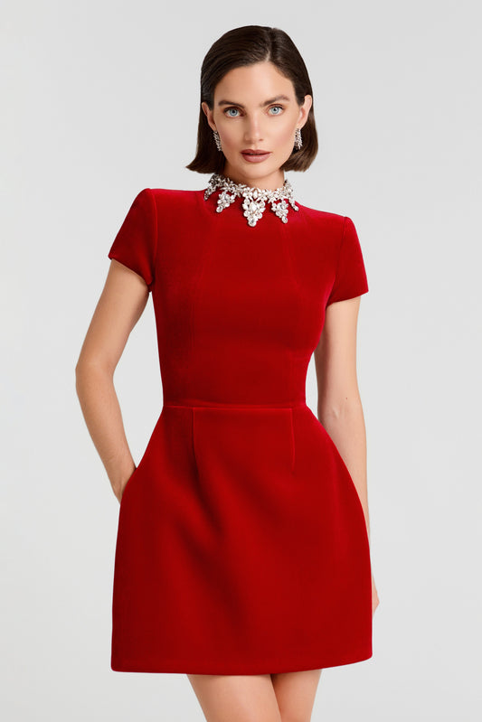 nadine merabi burgundy dress Nadine Merabi Diane Burgundy Dress in Red