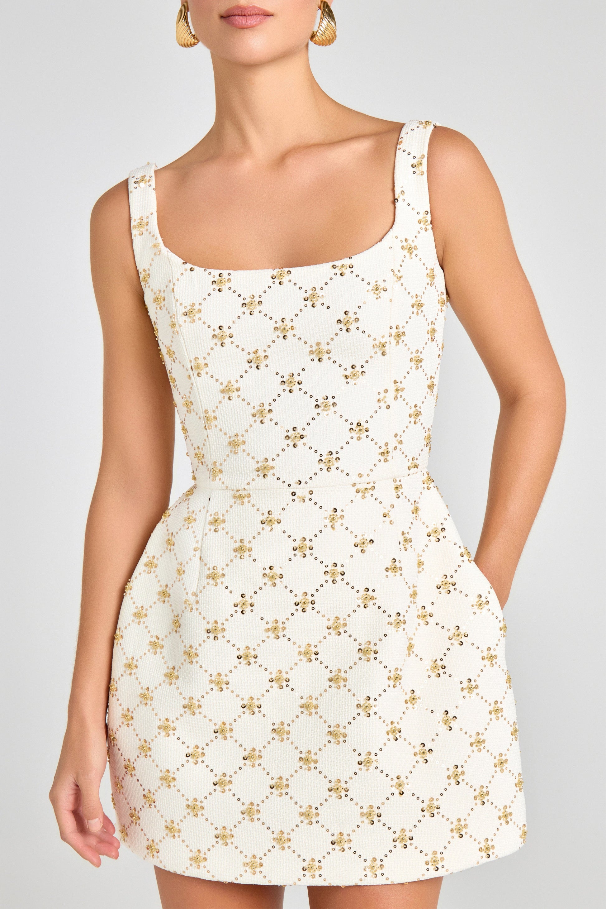 Sofia Ivory Dress | NADINE MERABI Sofia Ivory Dress | NADINE MERABI