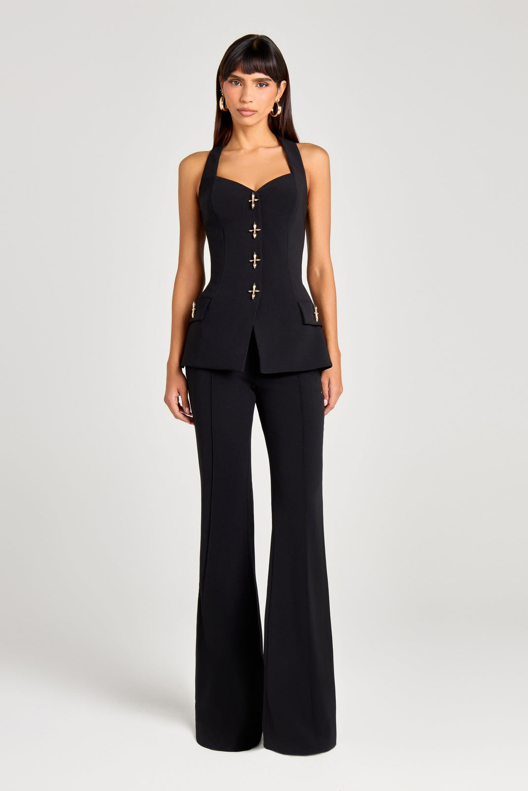 NADINE MERABI Tops Zoe Black Waistcoat