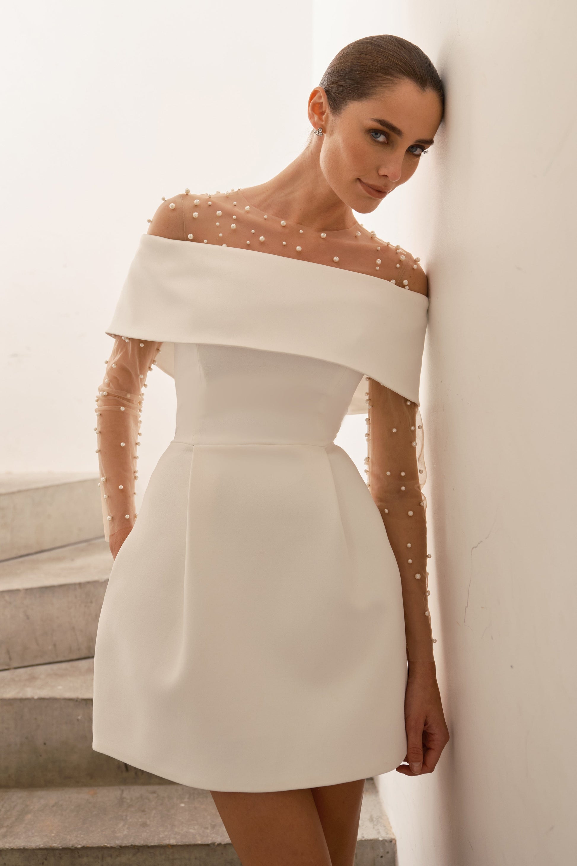 Harper White Dress | NADINE MERABI Harper White Dress | NADINE MERABI