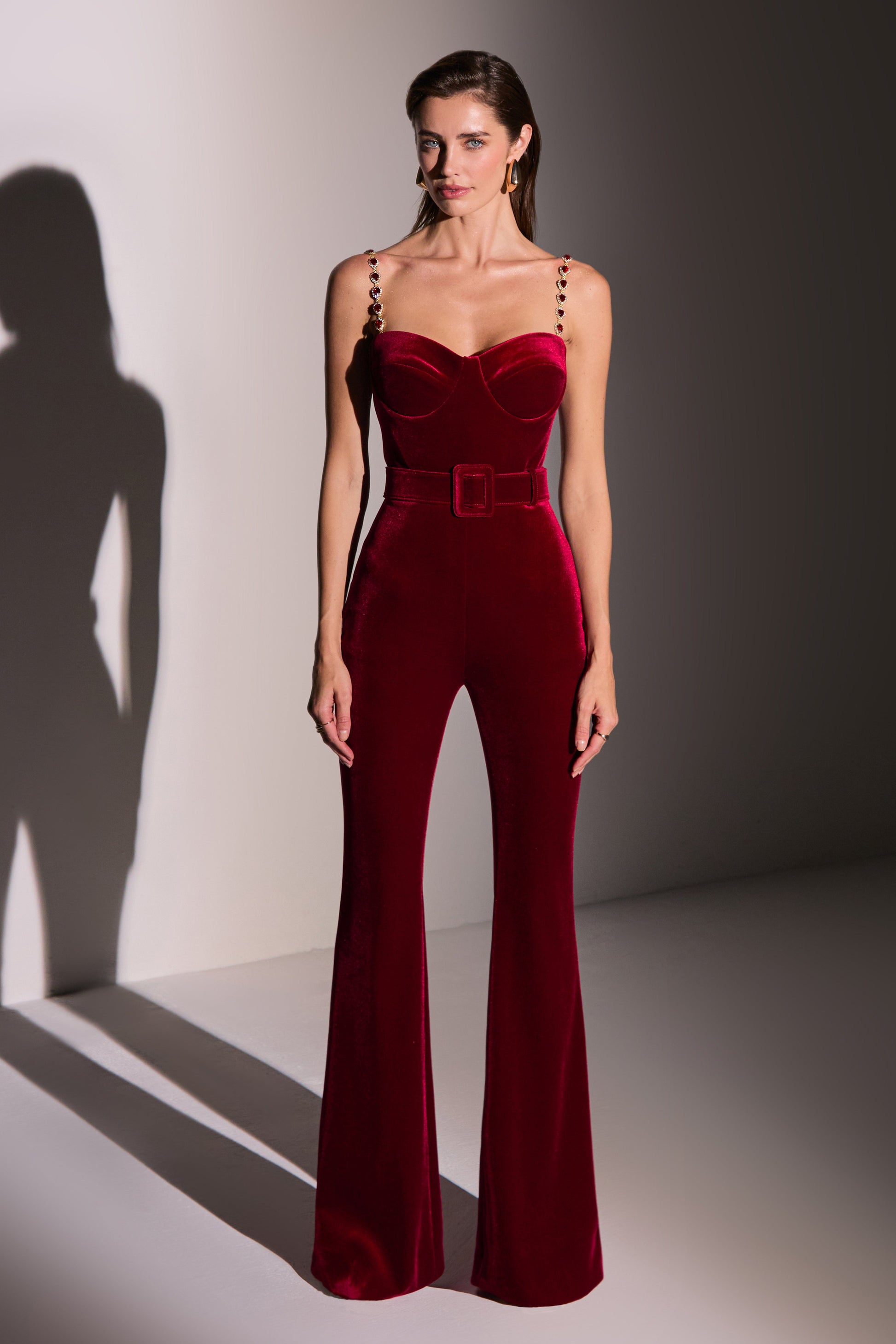 red dress jumpsuit Eleanor Red Jumpsuit