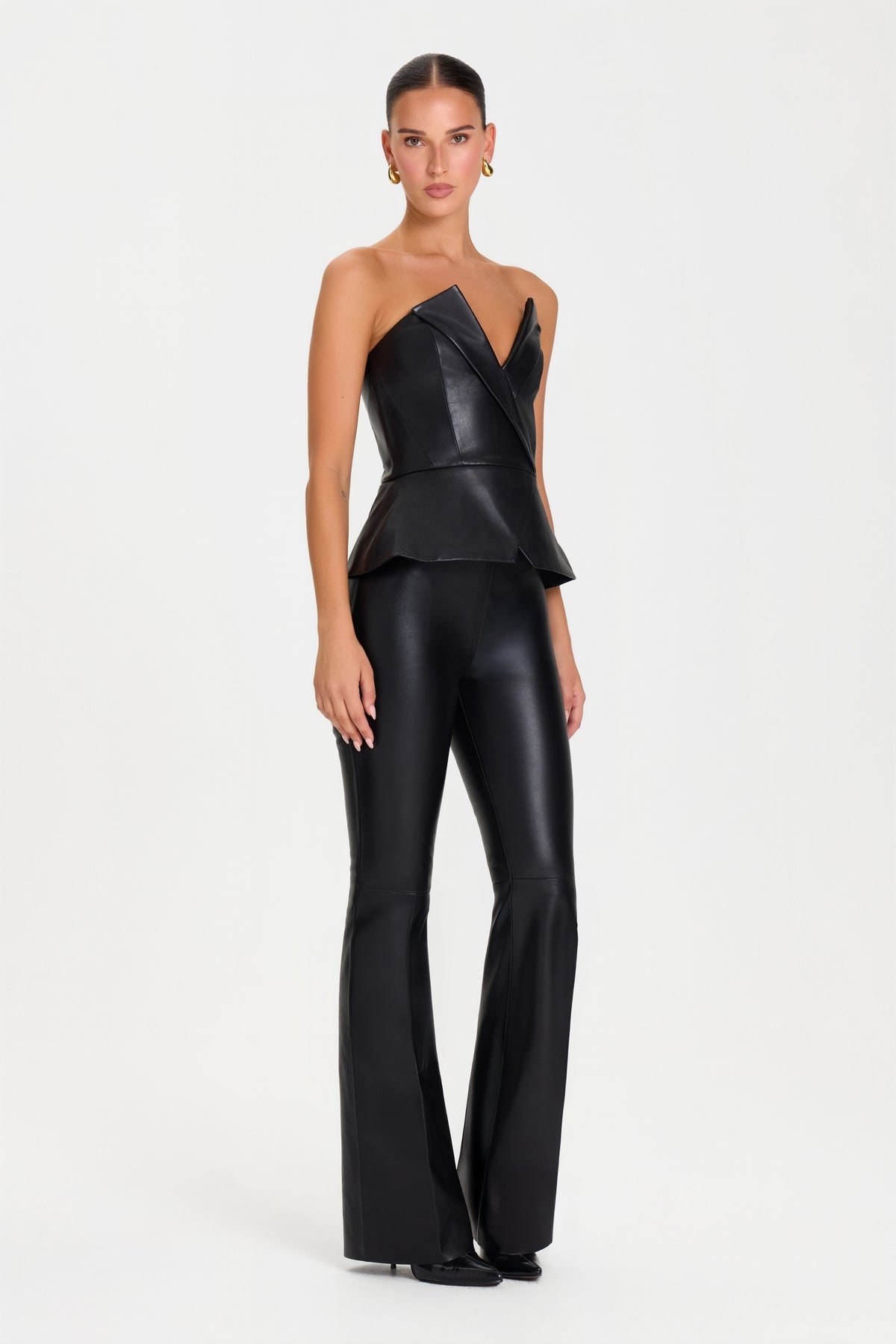 Jessie Black Leather Pants