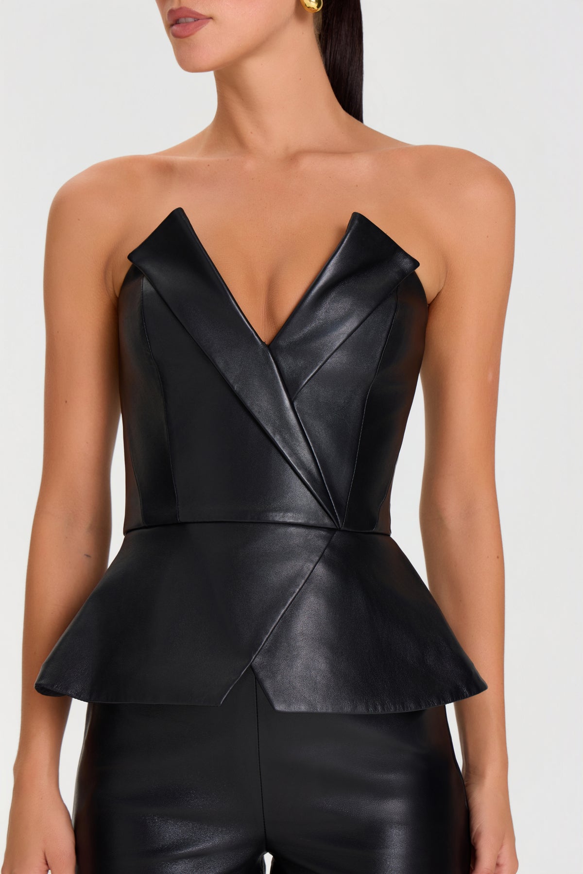 Ella Black Leather Top