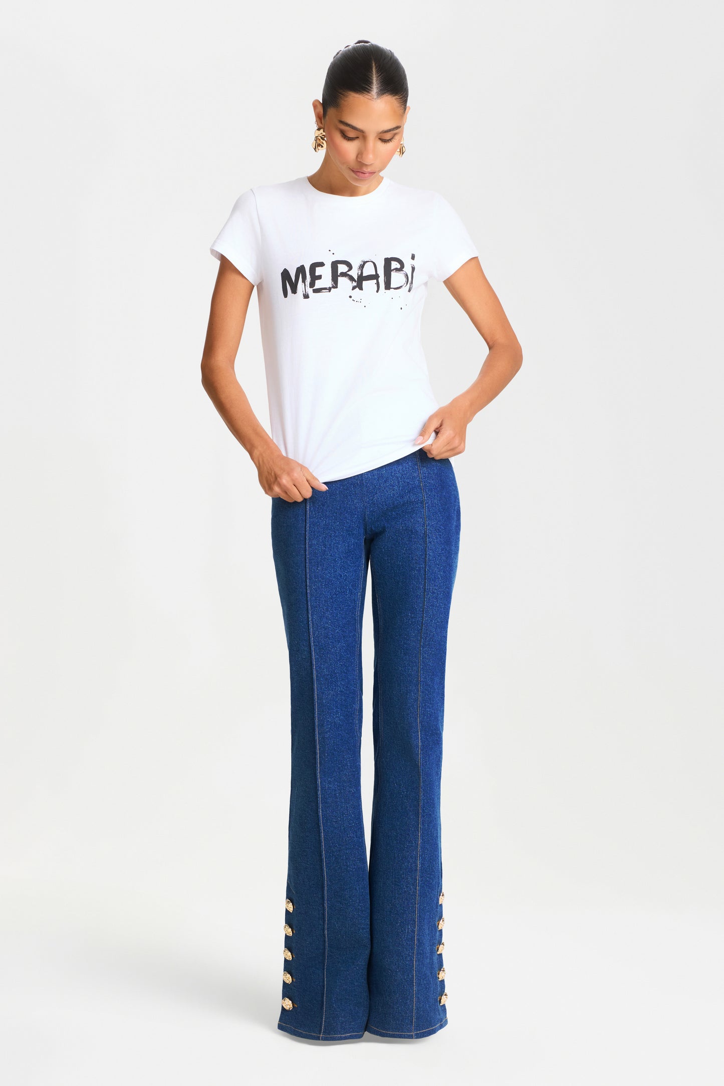 MERABI WHITE LOGO T-SHIRT