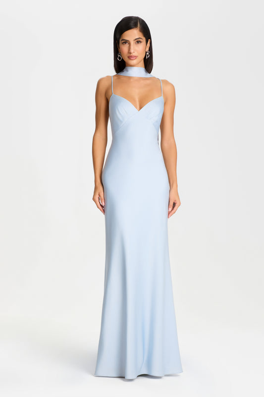 blue sparkly dress formal Blue Sequin Feather Back Mermaid Sparkly Long Prom Dress with Slit US18 / Blue