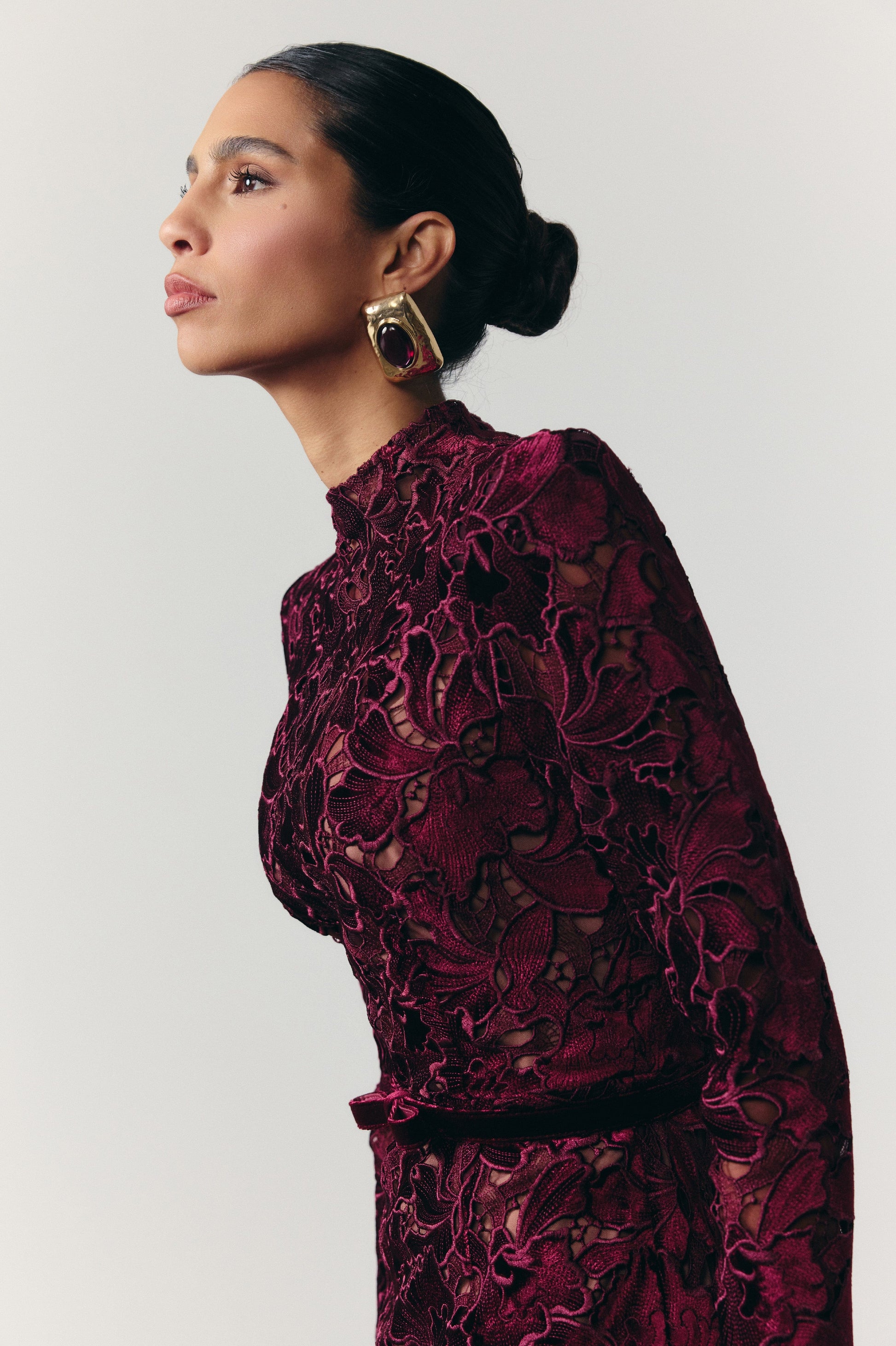 Diane Burgundy Dress | NADINE MERABI Diane Burgundy Dress | NADINE MERABI