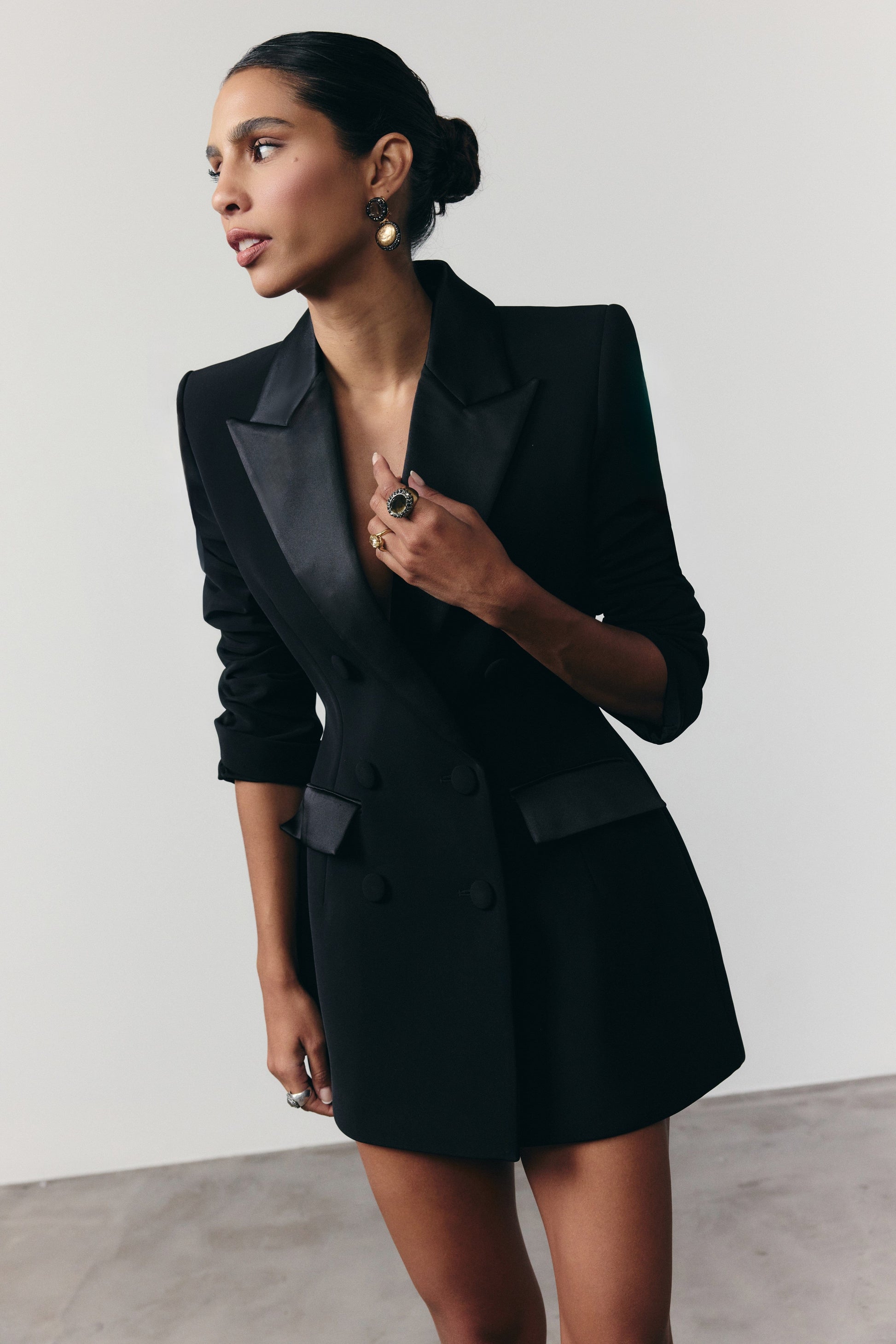 Nadine Merabi Monica Black Blazer Dress 12 Nadine Merabi Monica Black Blazer Dress 12