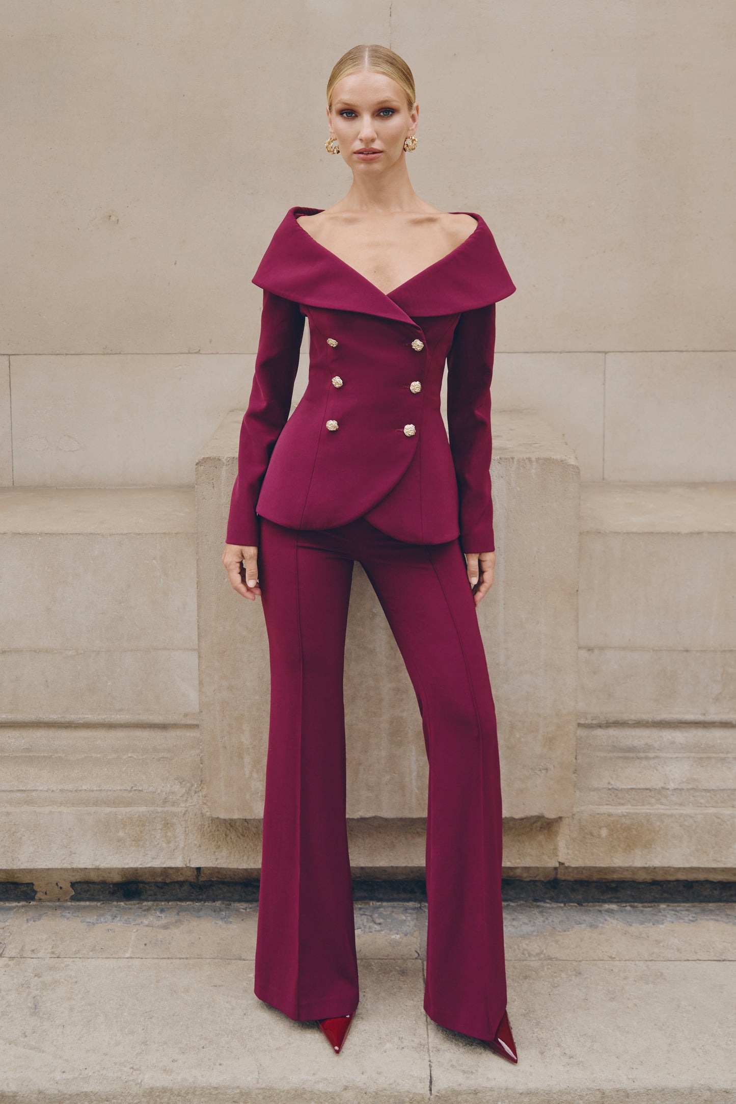 Abigail Burgundy Blazer